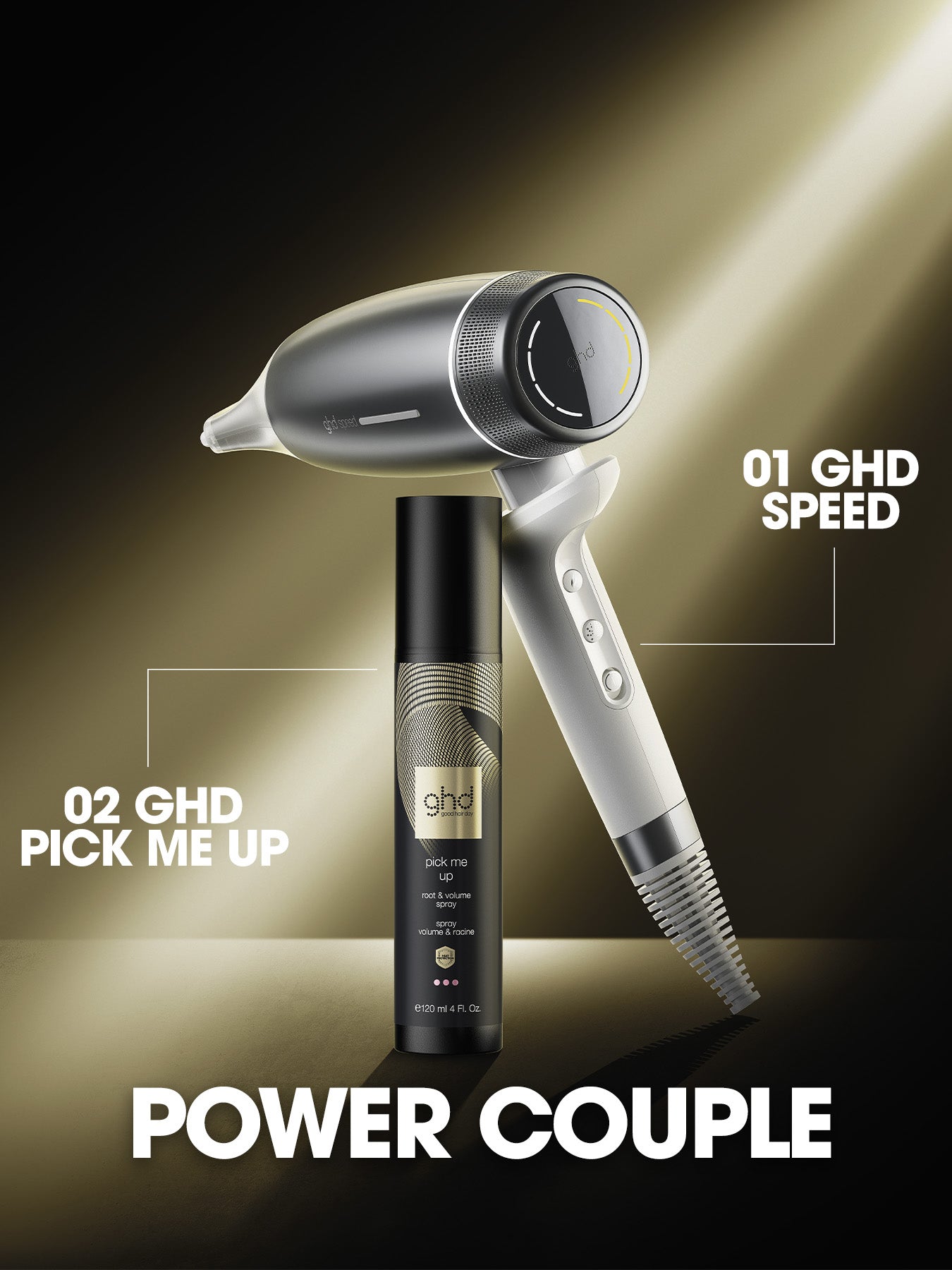 ghd Speed Hair Dryer - In Silver White