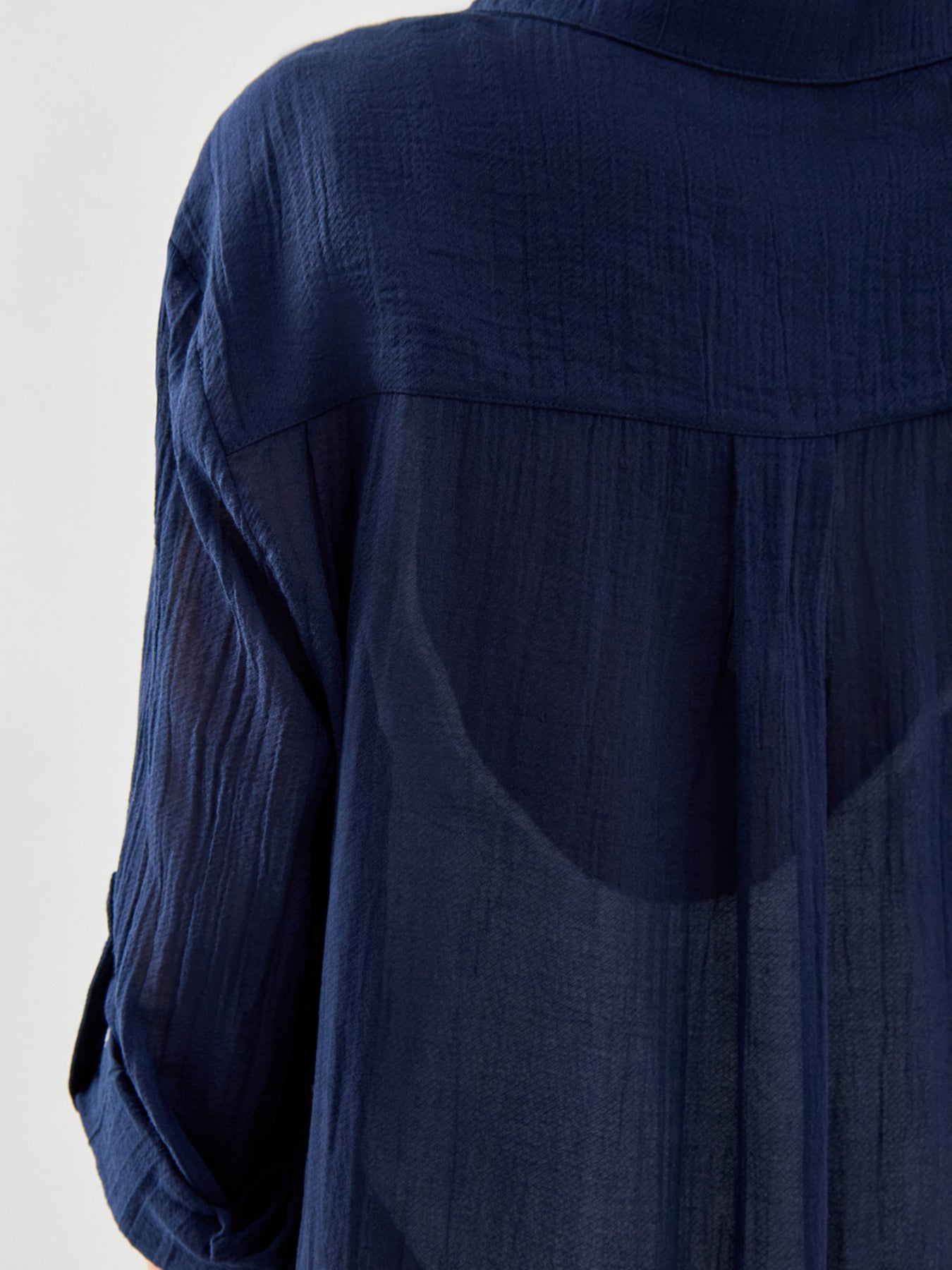 Crinkle Twill Beach Shirt Indigo