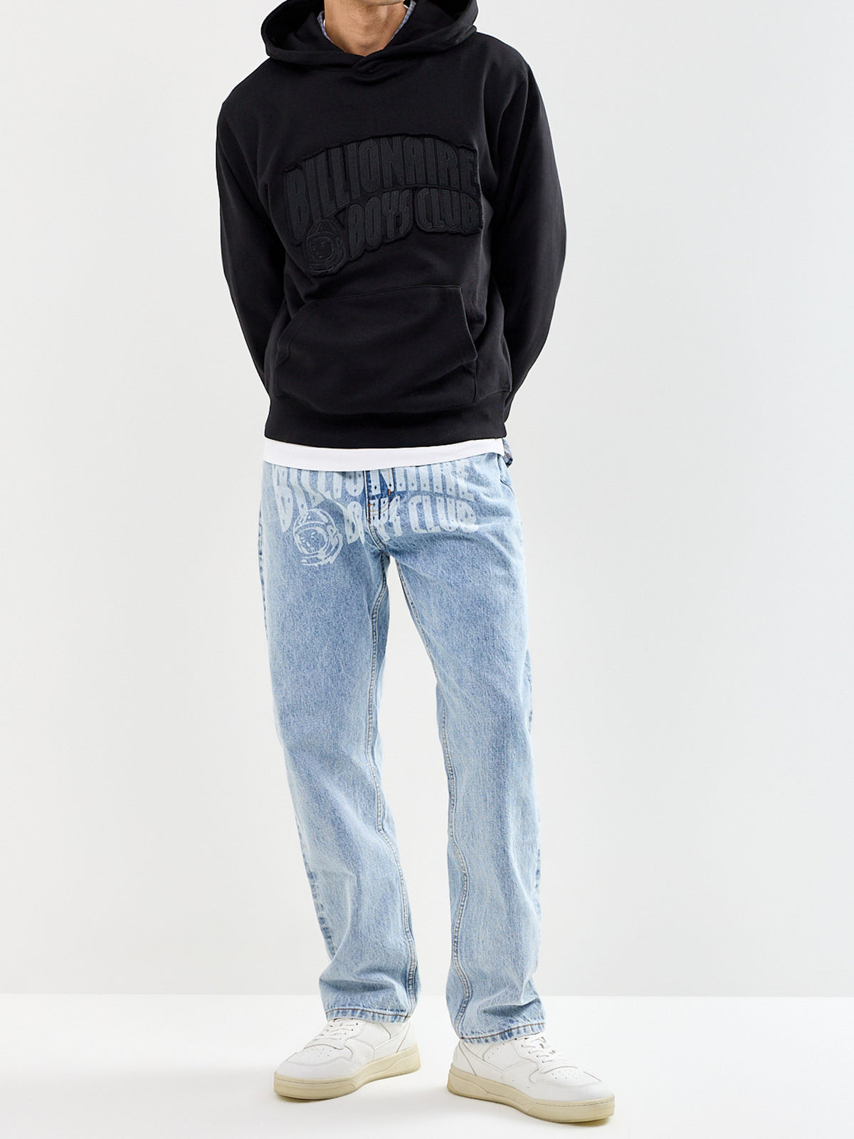 Arch Logo Appliqué Oversized Hoodie Black