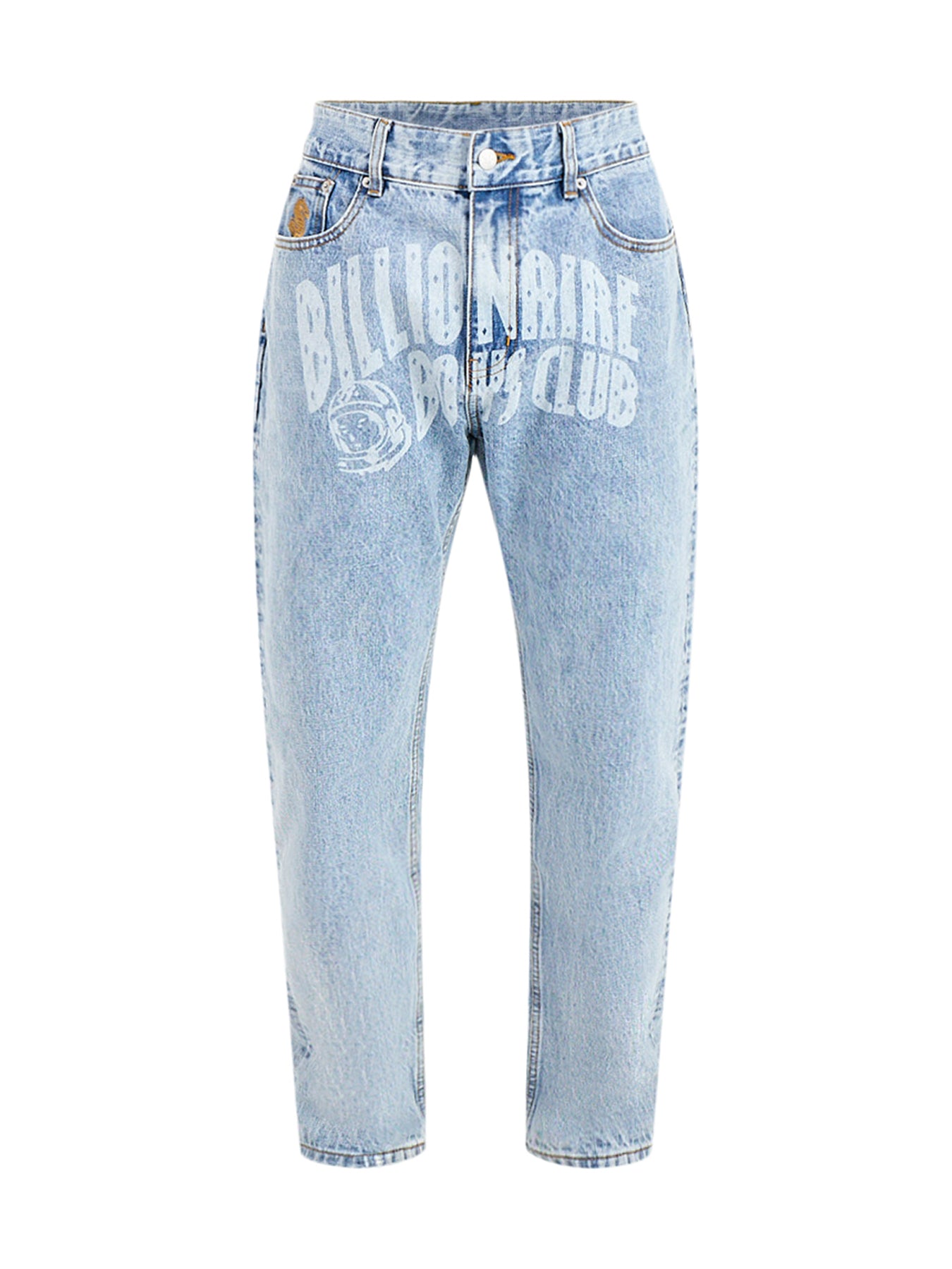 Faded Arch Logo Denim Jeans Blue