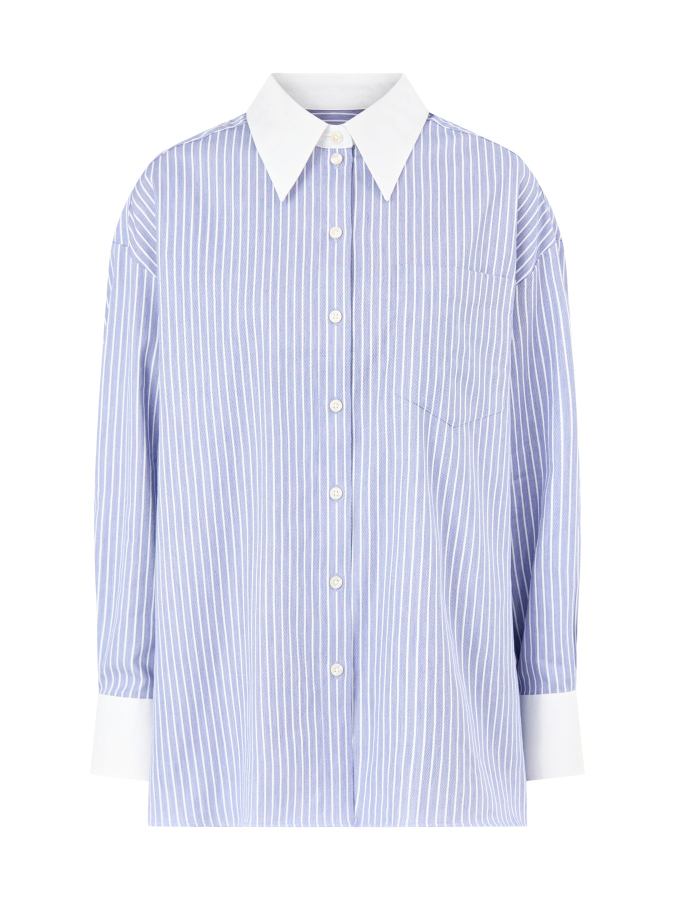 Romie Oversized Long Sleeve Shirt Blue