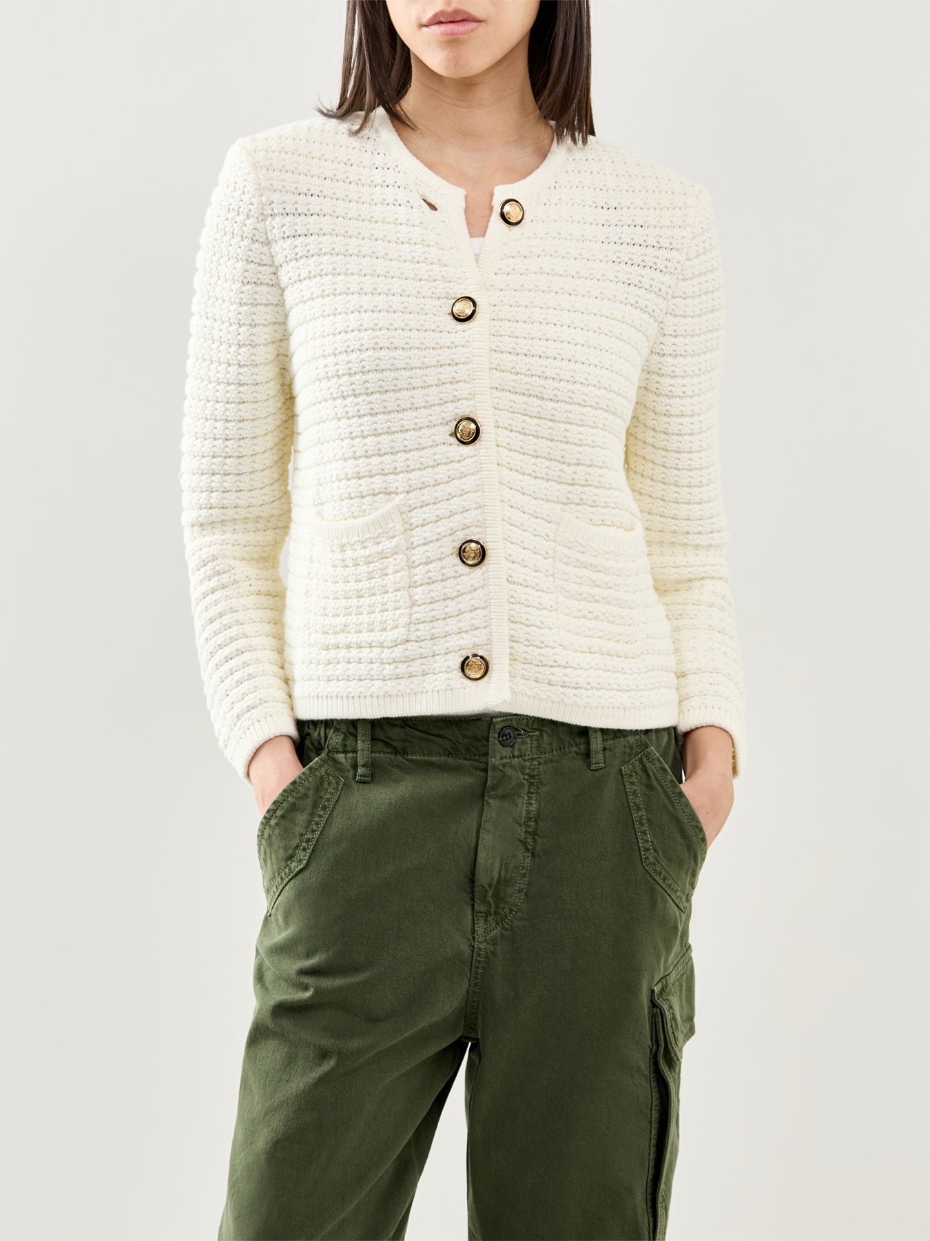 Gaspard Knit Cardigan Cream