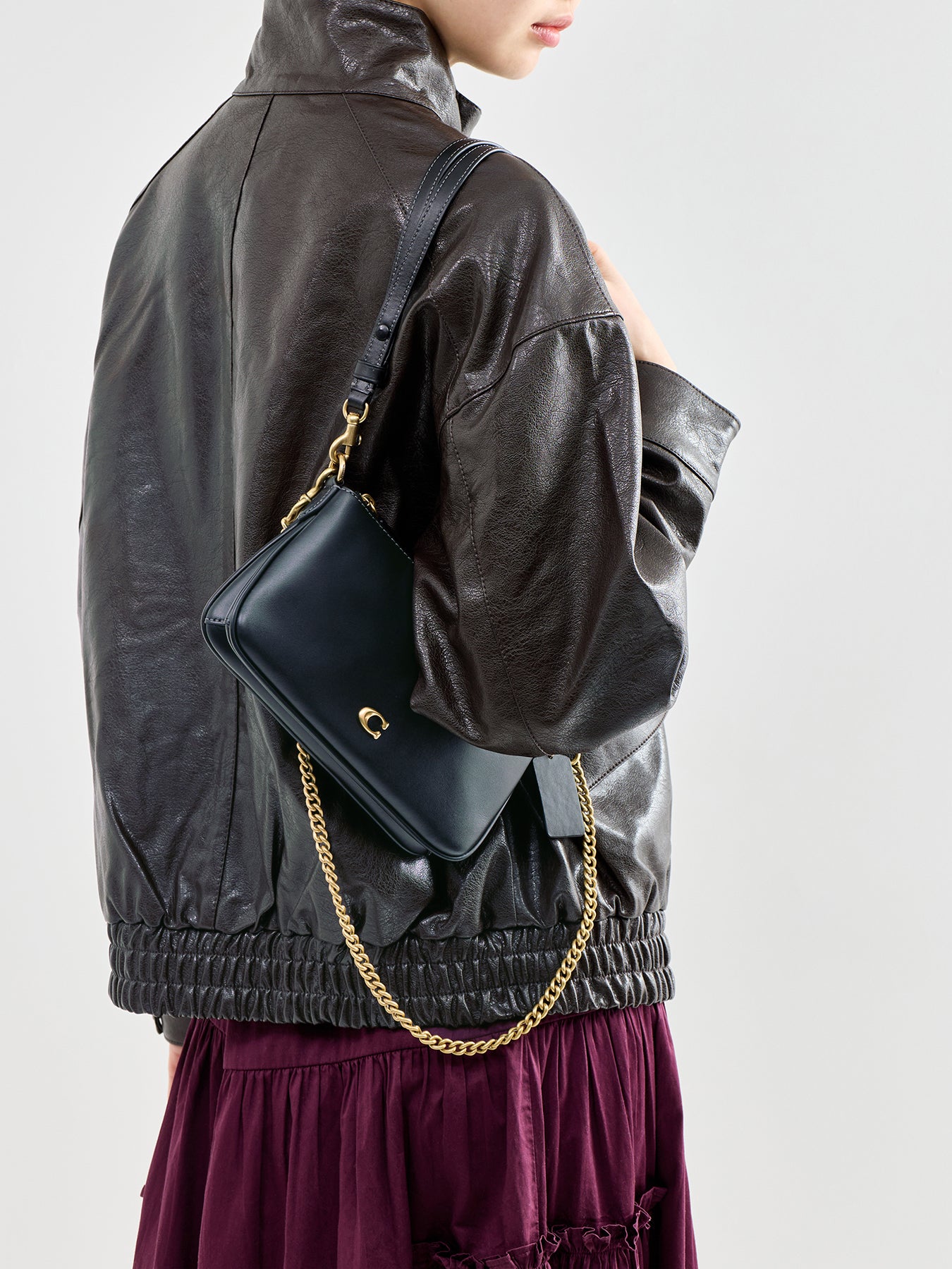Audrey Leather Crossbody Bag Black
