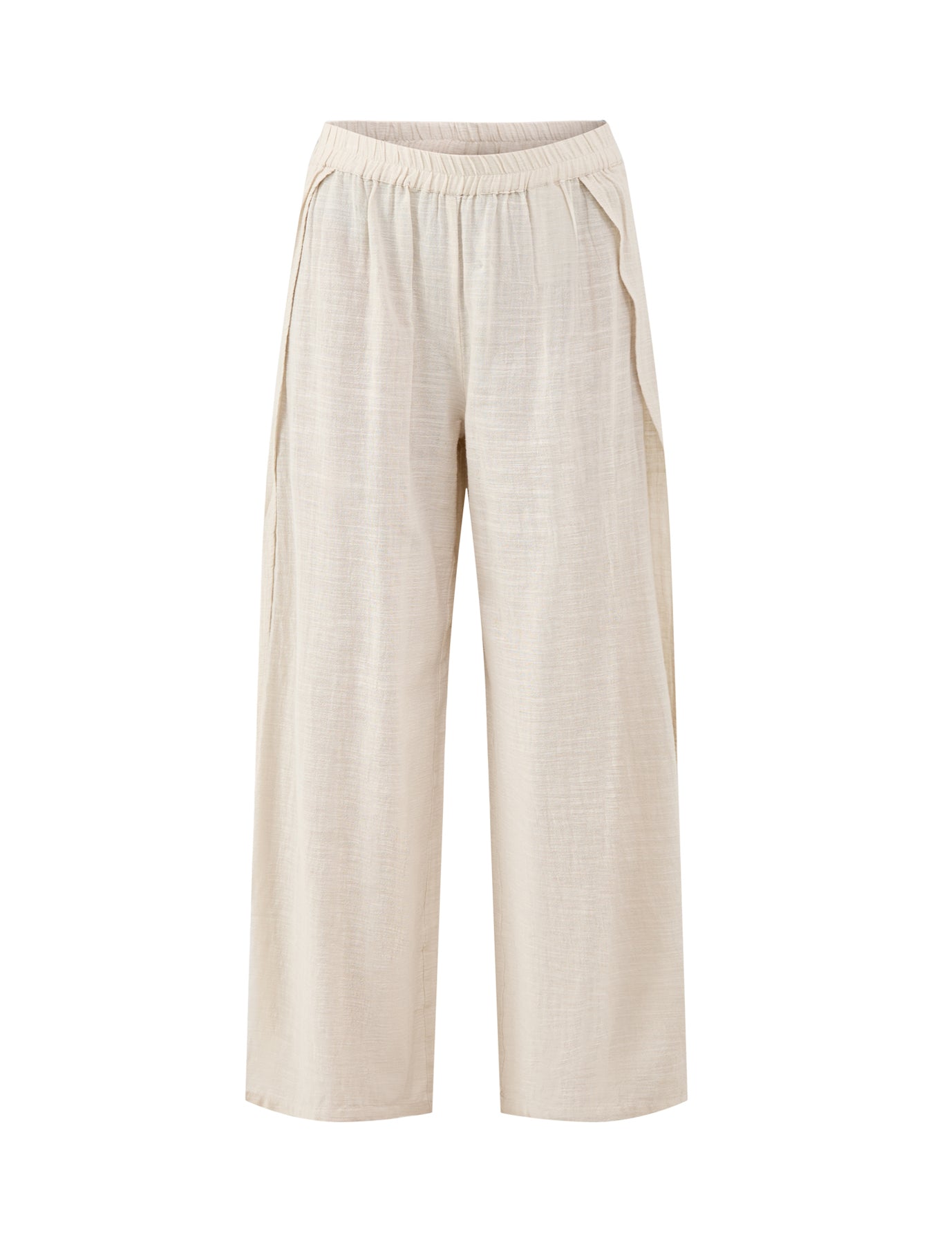 Agnes High Slit Beach Trousers Beige