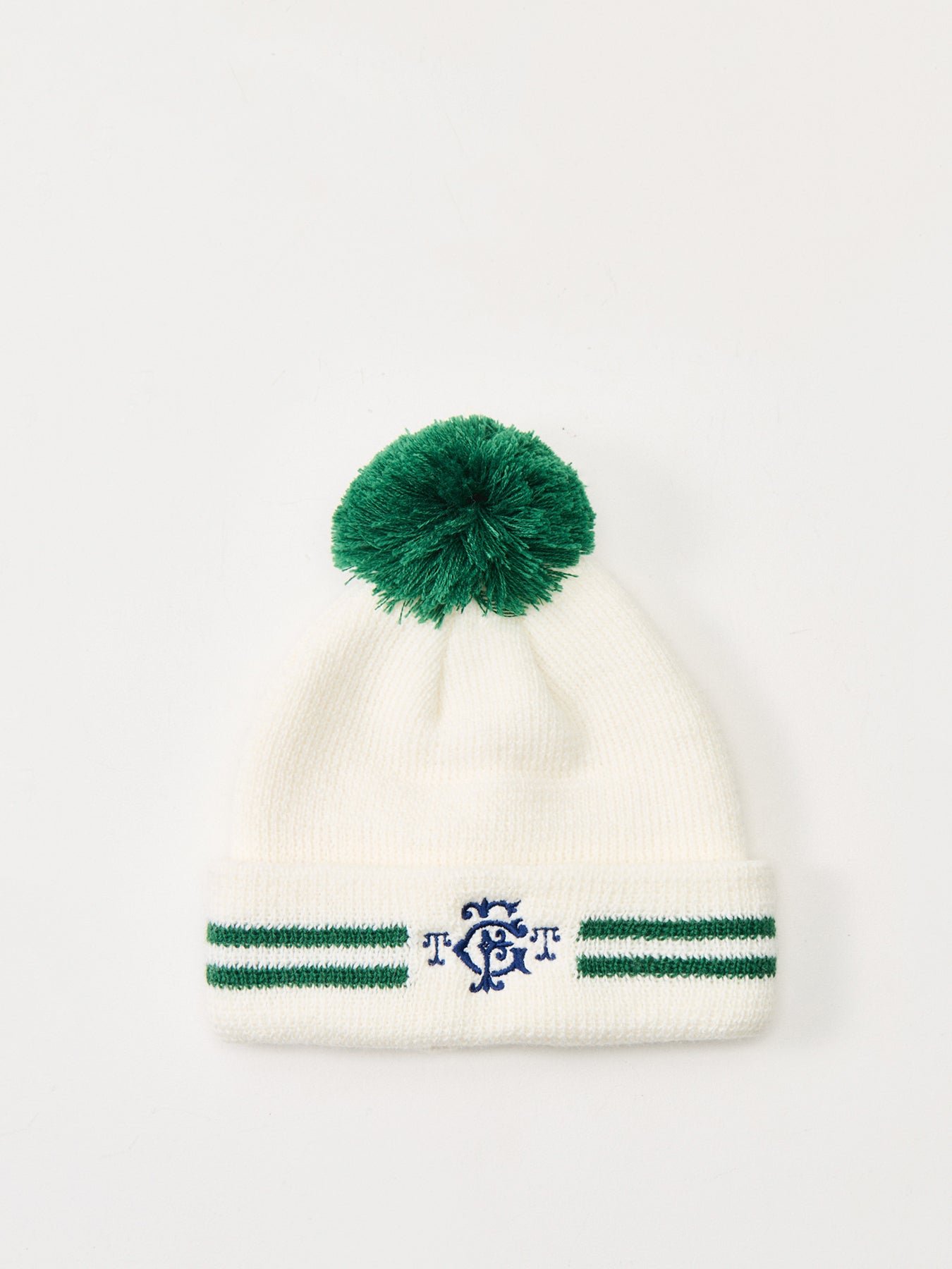 The Golden Flake Tavern Knitted Beanie White