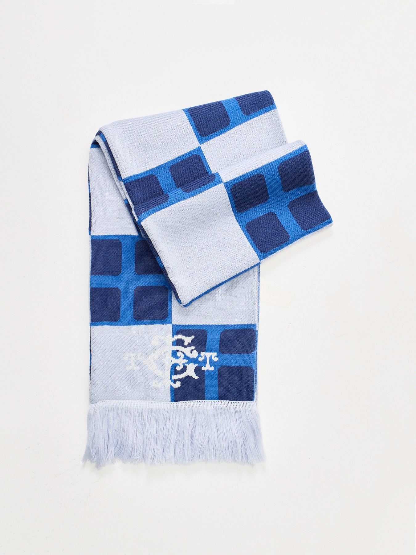 The Golden Flake Tavern Woven Scarf Blue