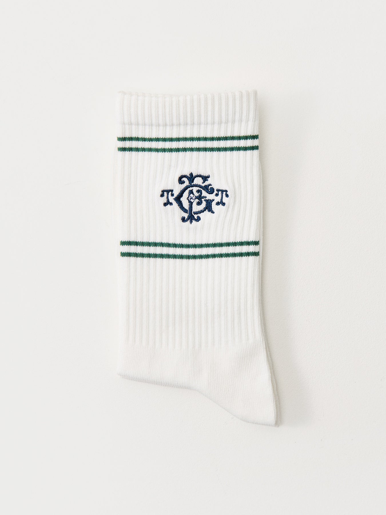 The Golden Flake Tavern Crew Socks White