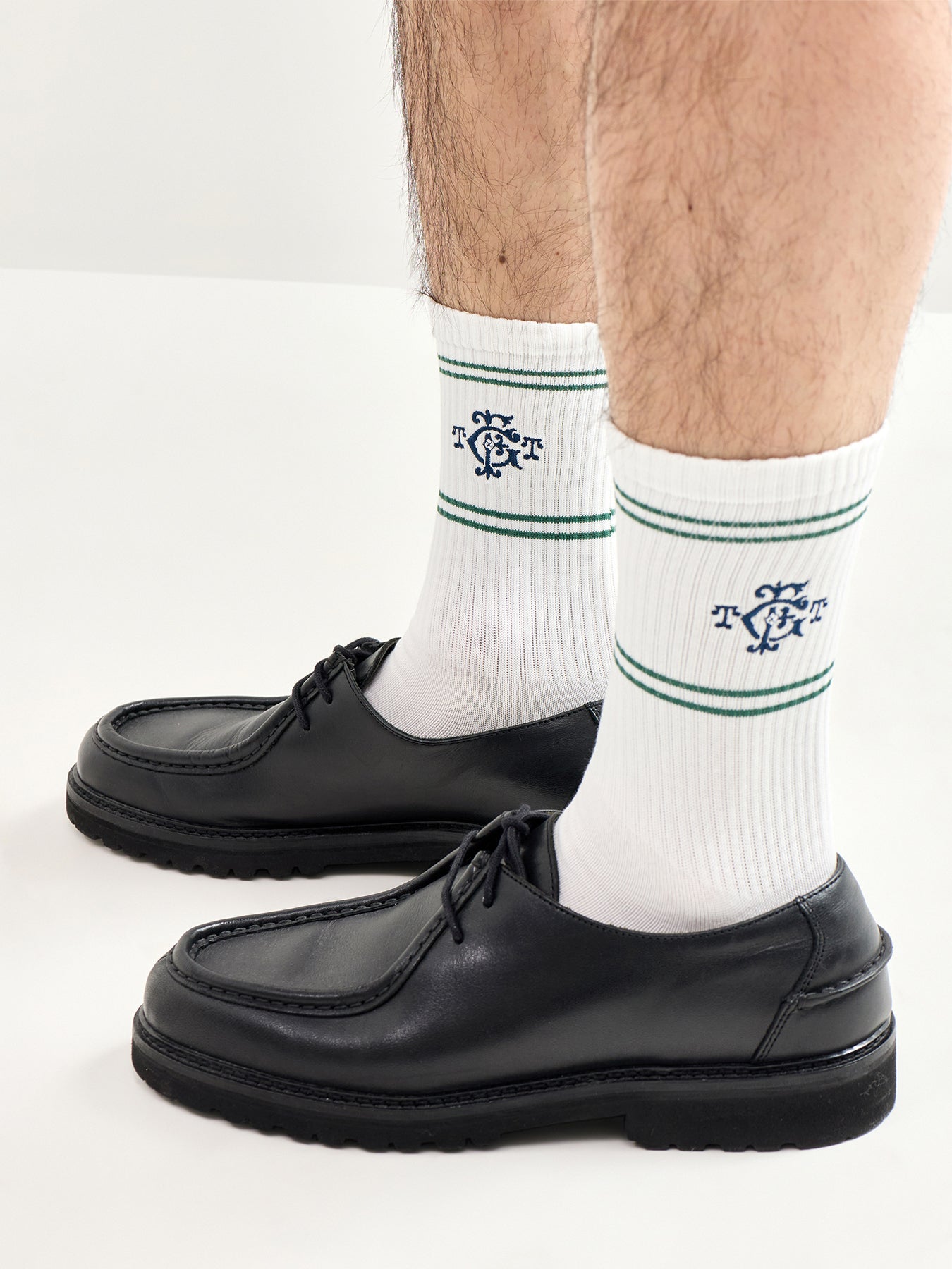 The Golden Flake Tavern Crew Socks White