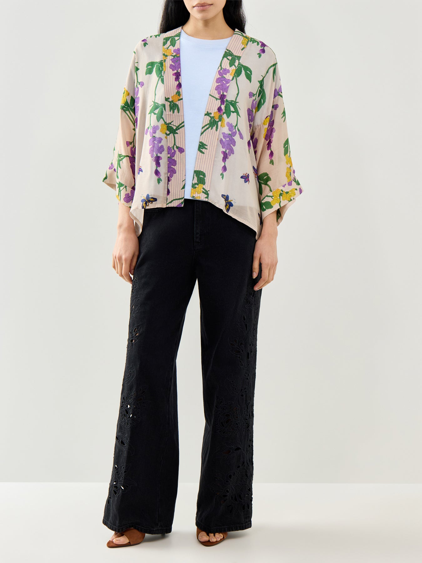 Wisteria Lilac Short Kimono Lilac