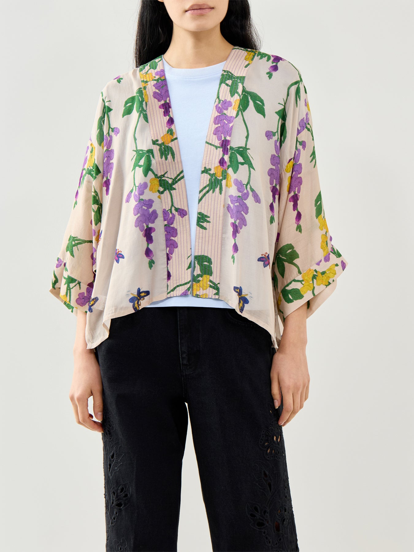 Wisteria Lilac Short Kimono Lilac