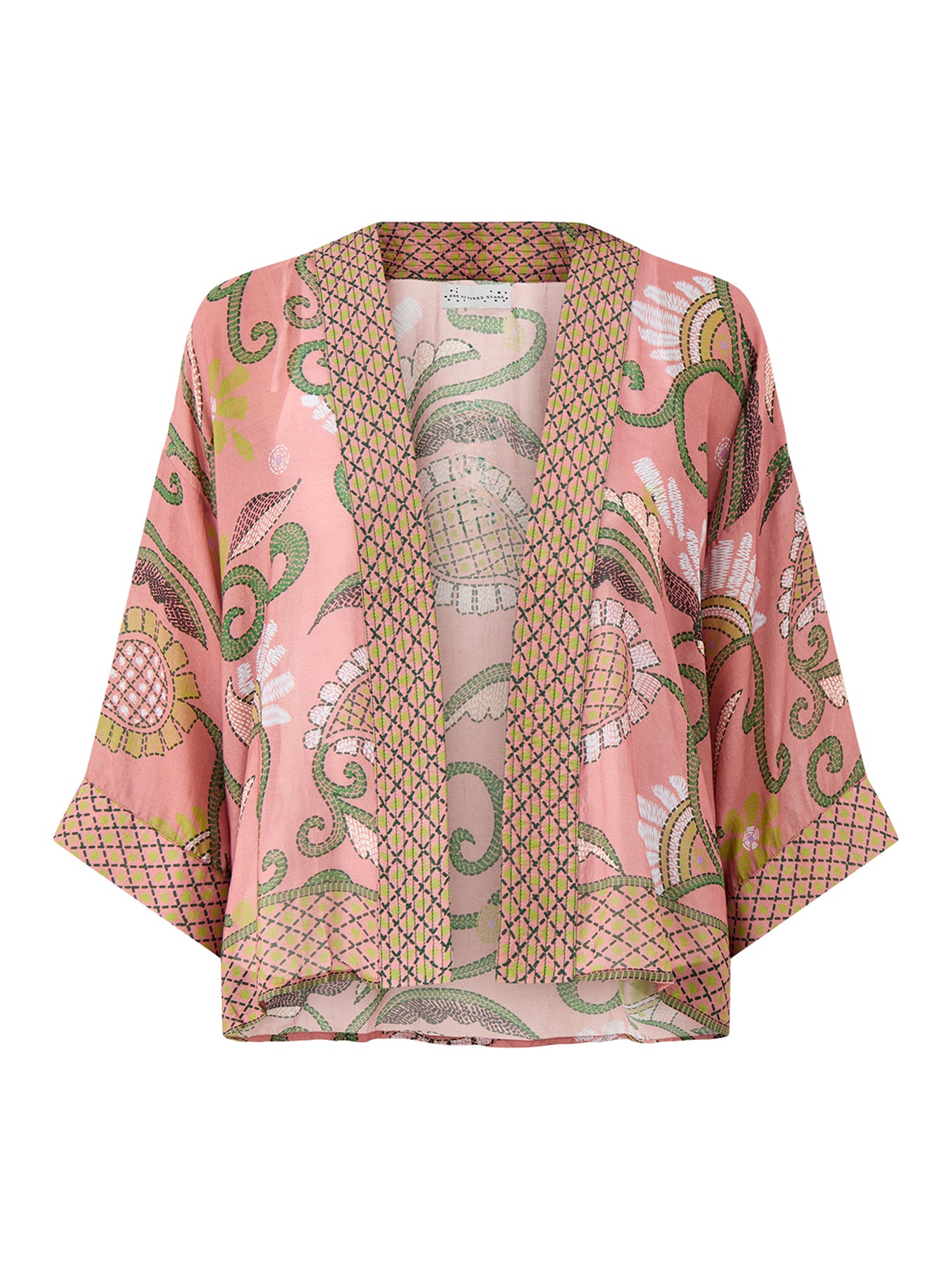 Giant Kantha Dusk Short Kimono Navy