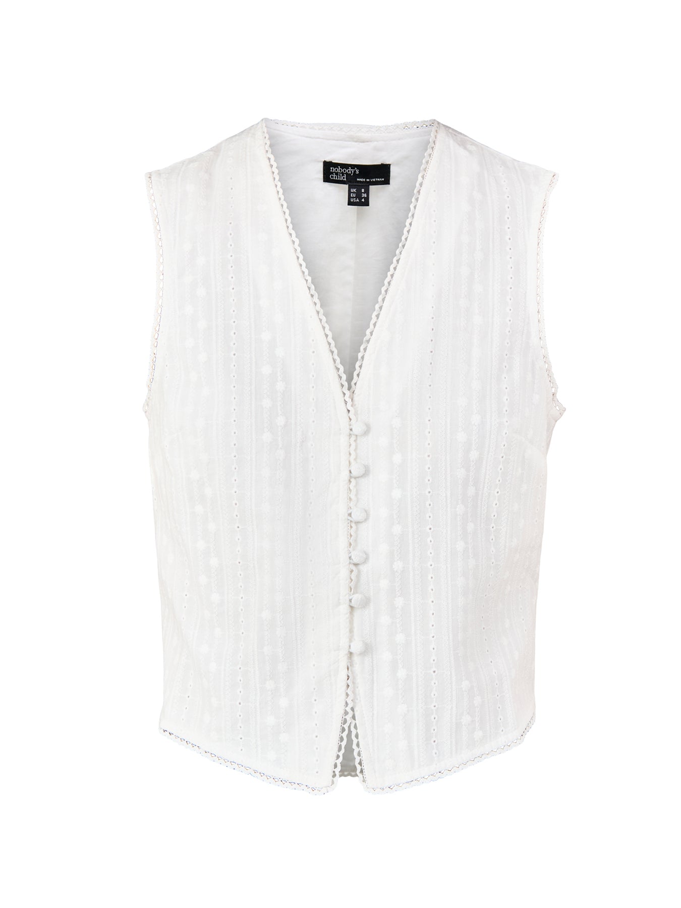 Eliza Waistcoat Top White