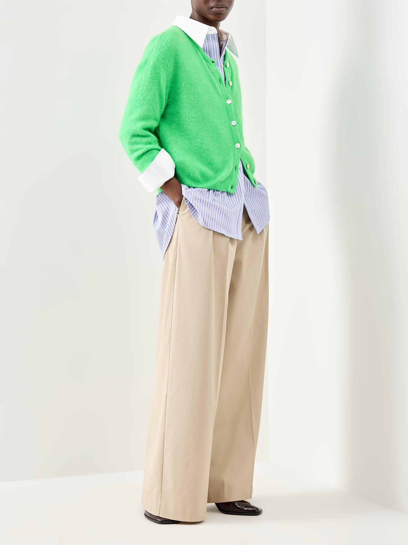 Vitow Knit Cardigan Green