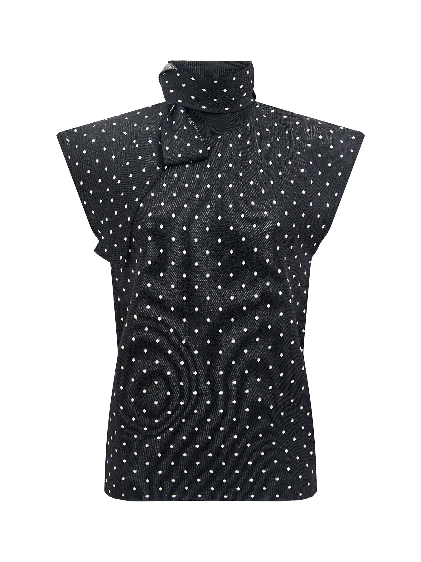 Bonnie Polka Dot High Neck Top Black
