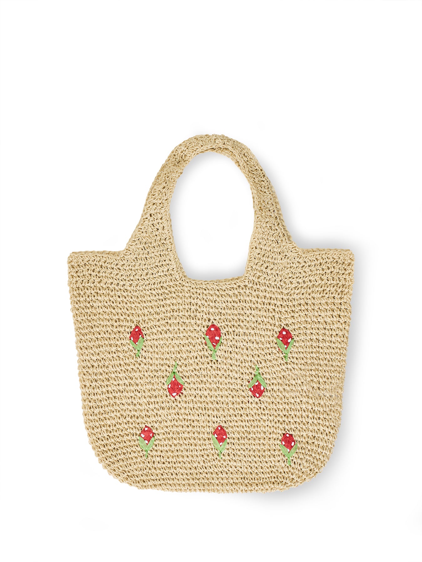 Pckelly Straw Shopper Tote Bag Beige