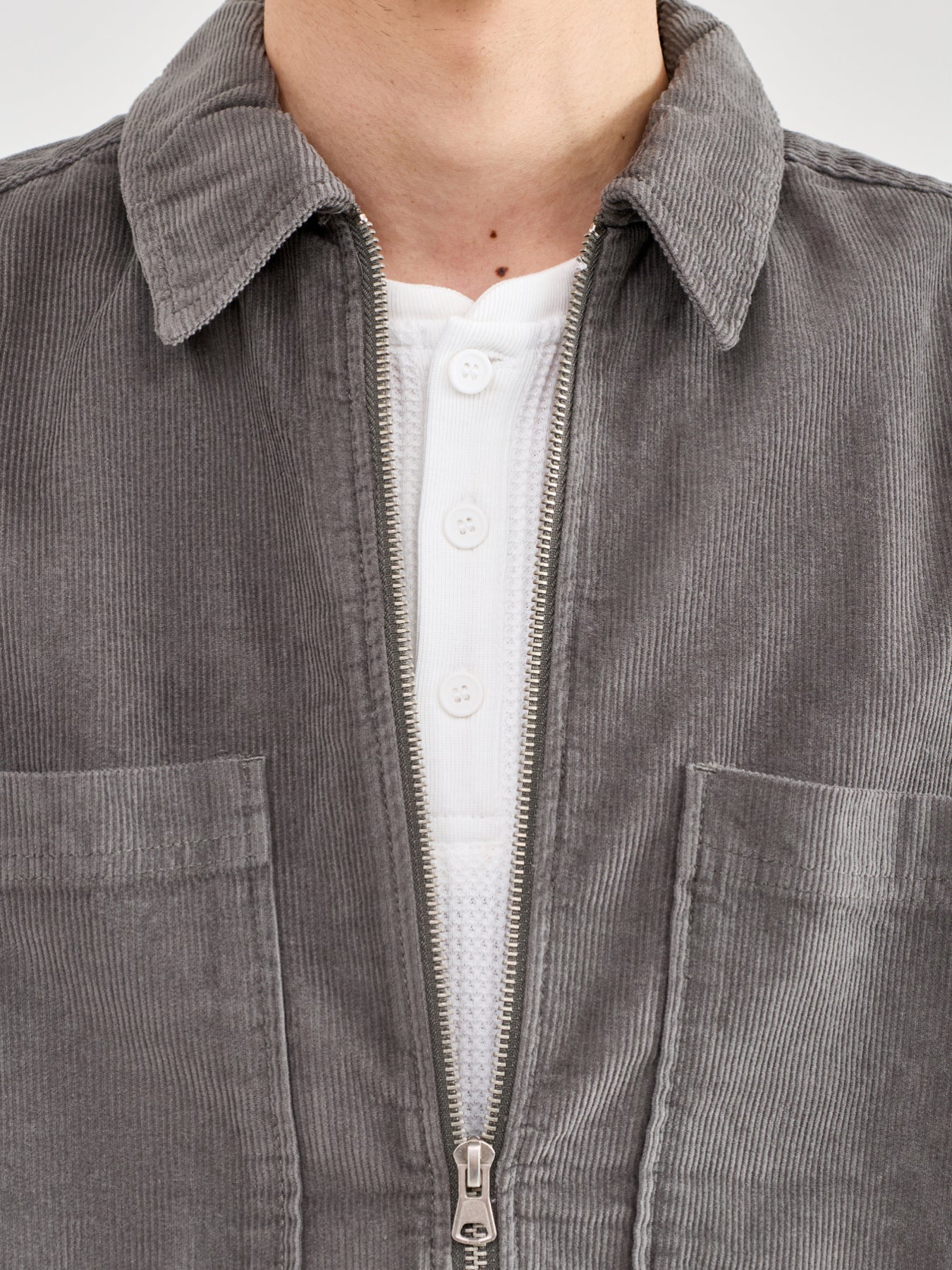 Stobie Long Sleeve Henley T-Shirt White