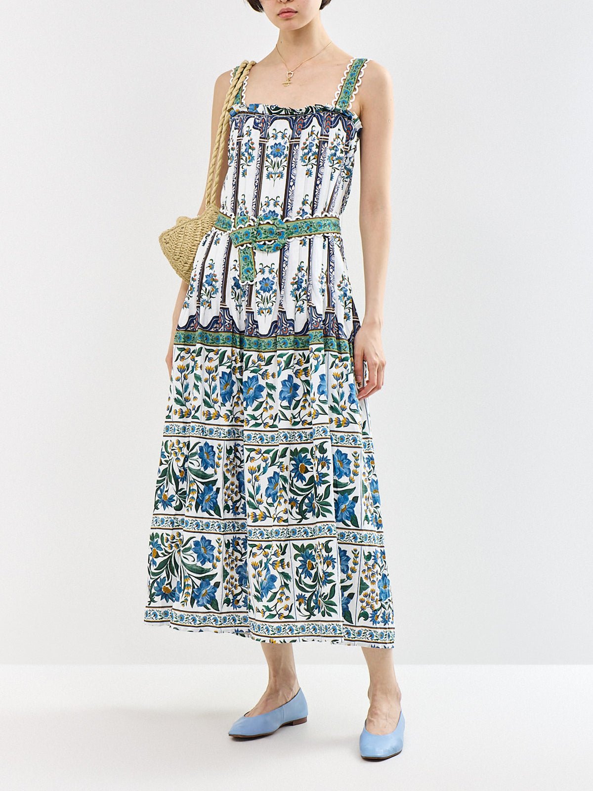 Manoela Sleeveless Belted Maxi Dress
