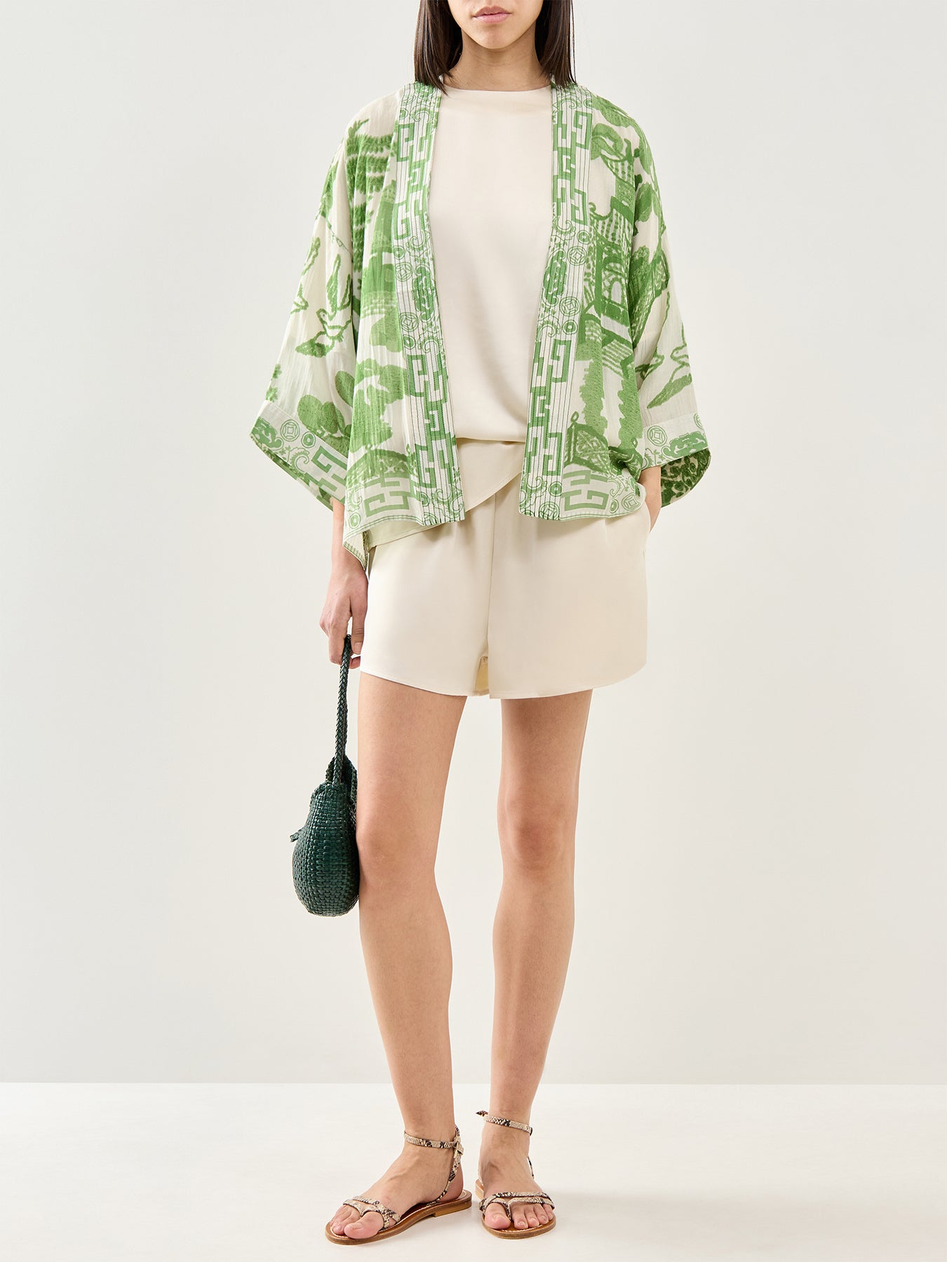 Giant Willow Print Kimono Green