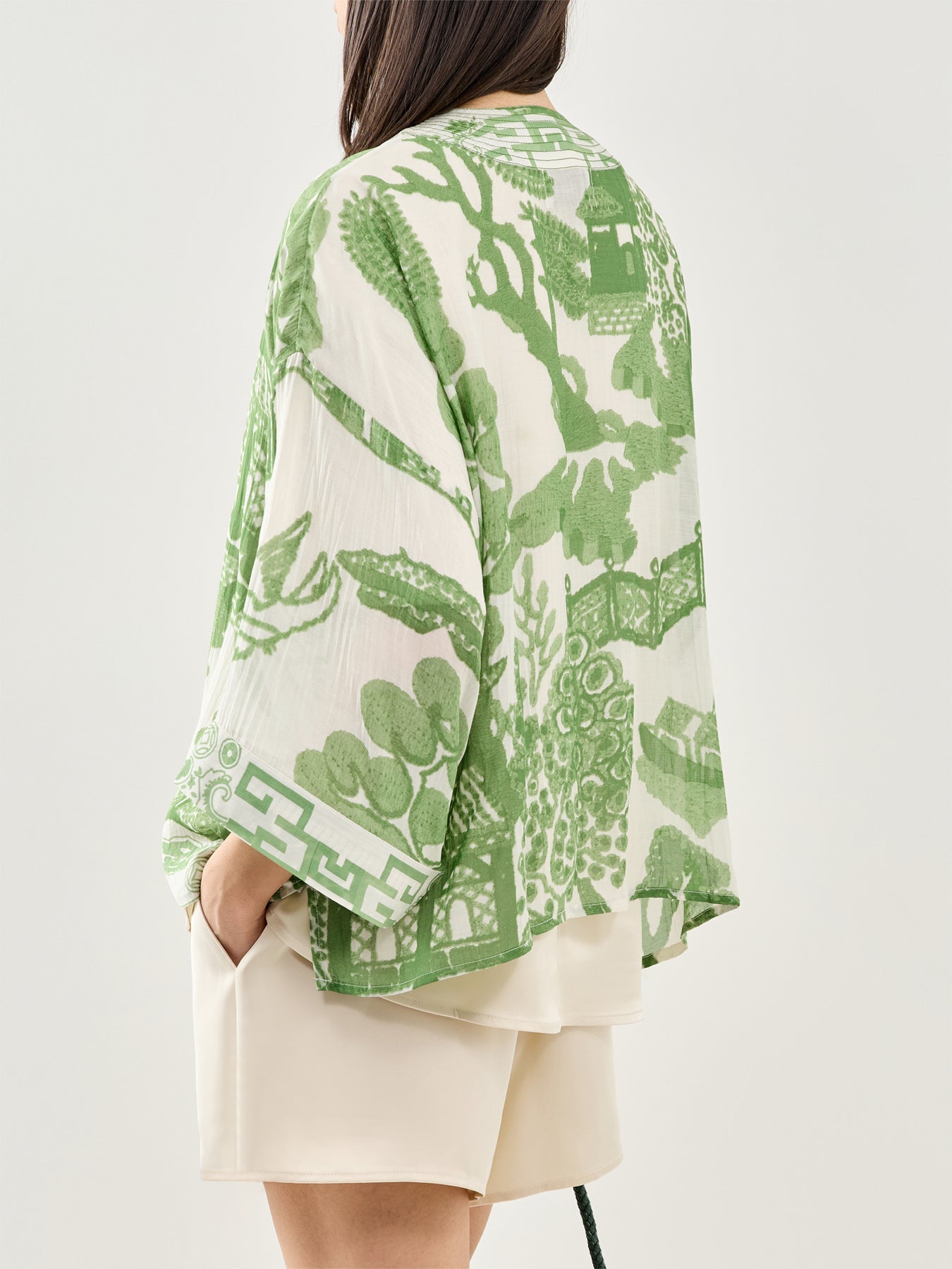 Giant Willow Print Kimono Green
