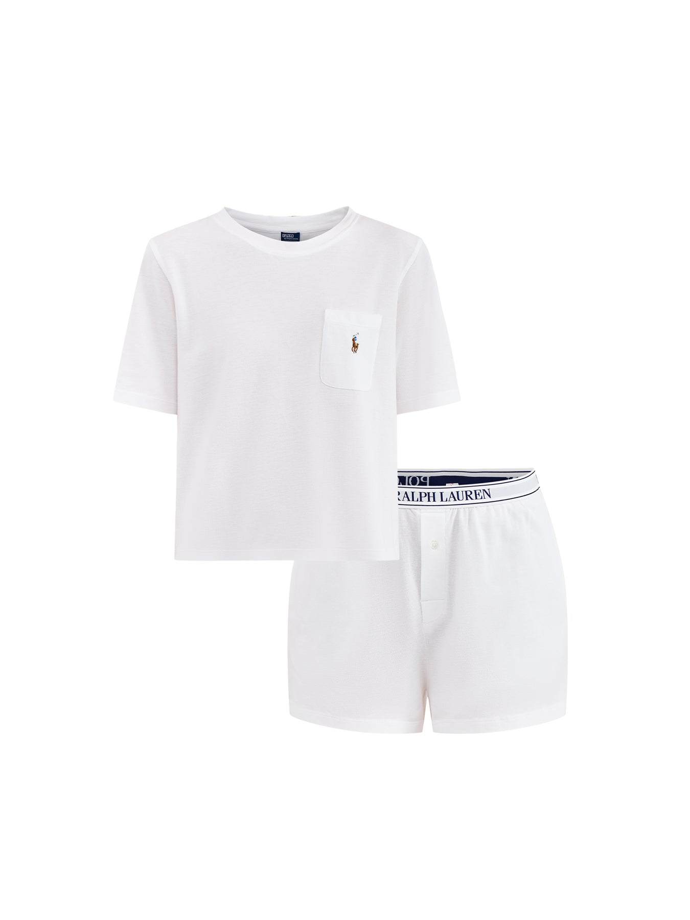 Knit Oxford Short Sleeve Set White