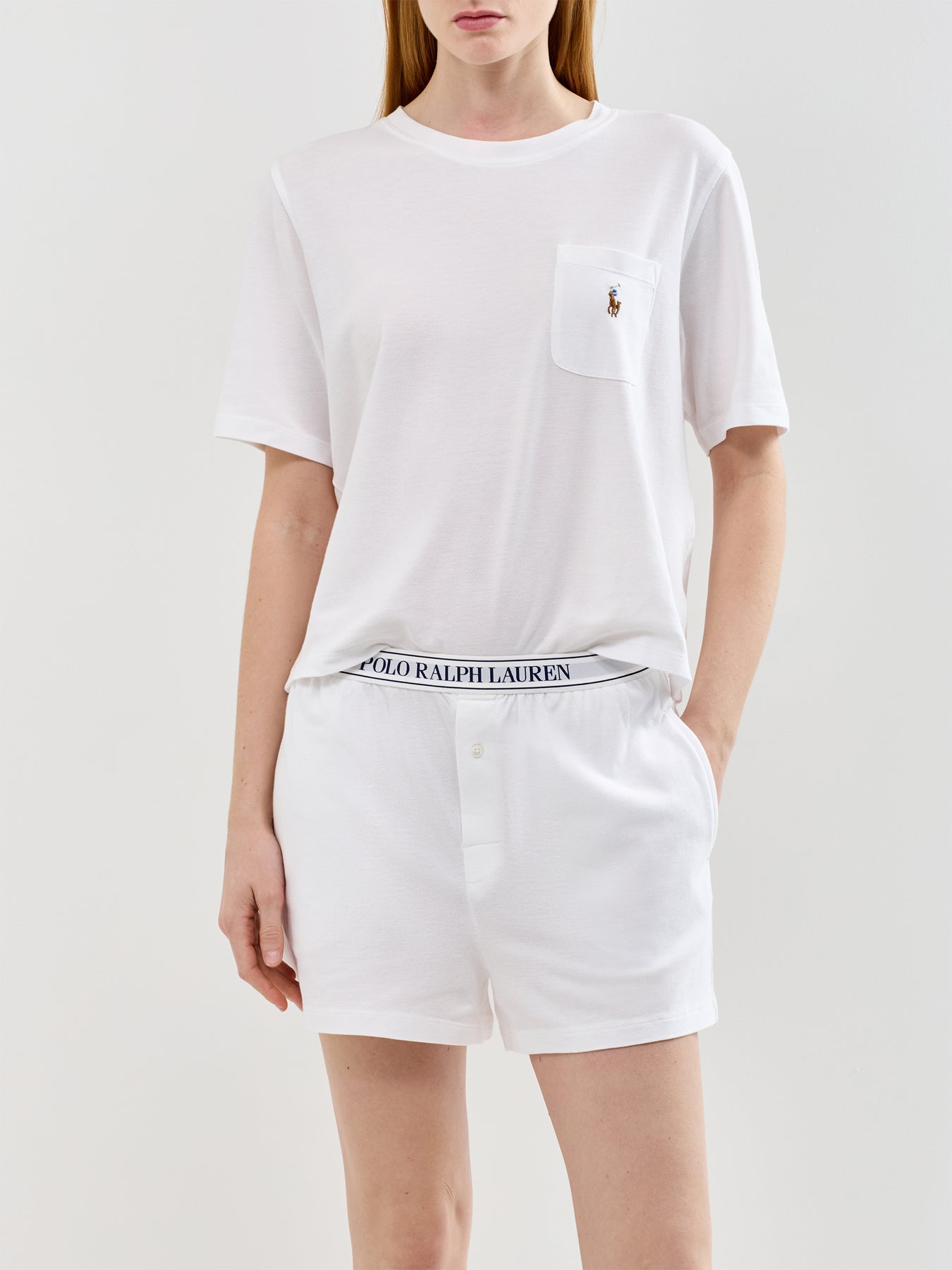 Knit Oxford Short Sleeve Set White