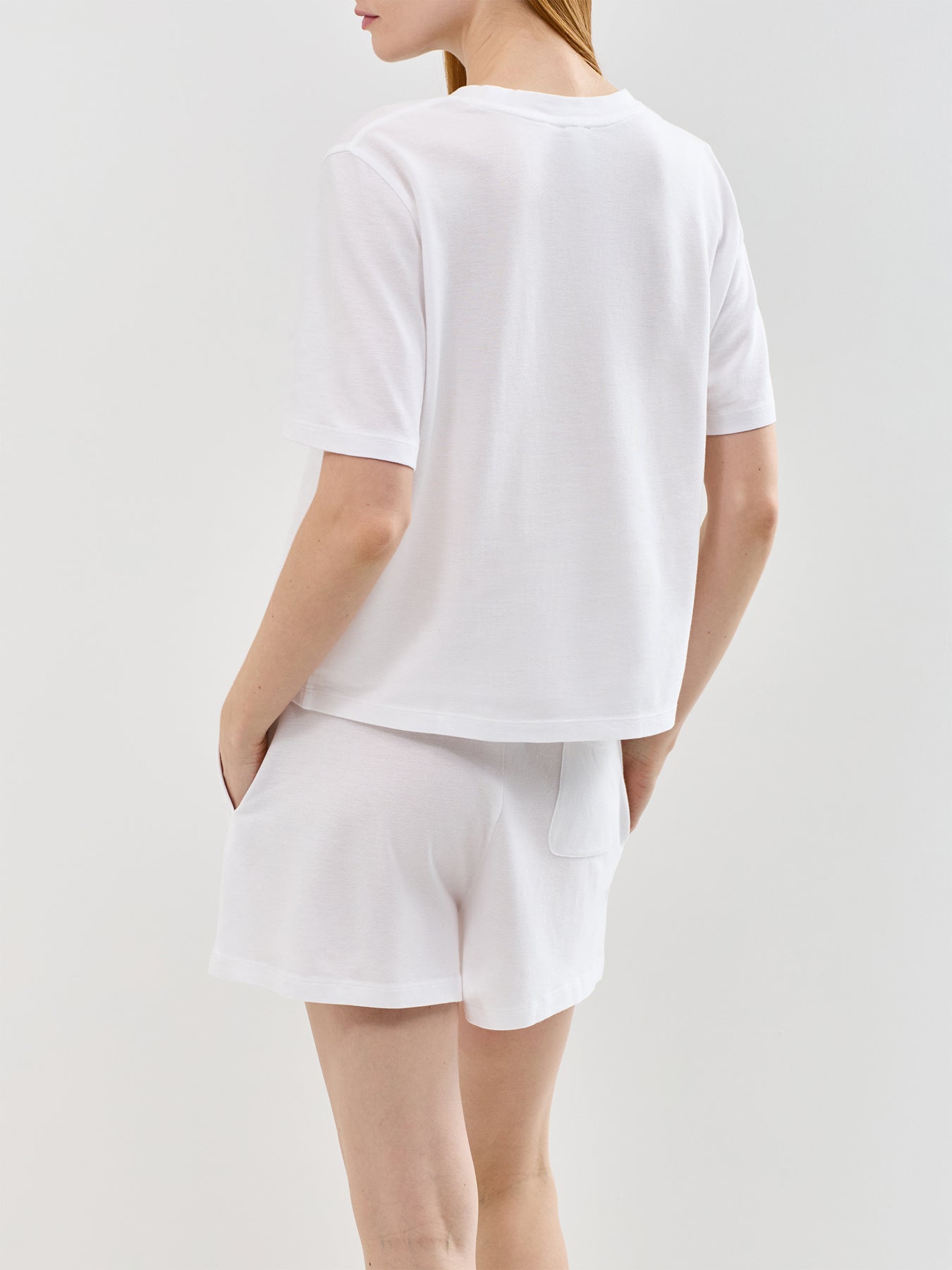 Knit Oxford Short Sleeve Set White