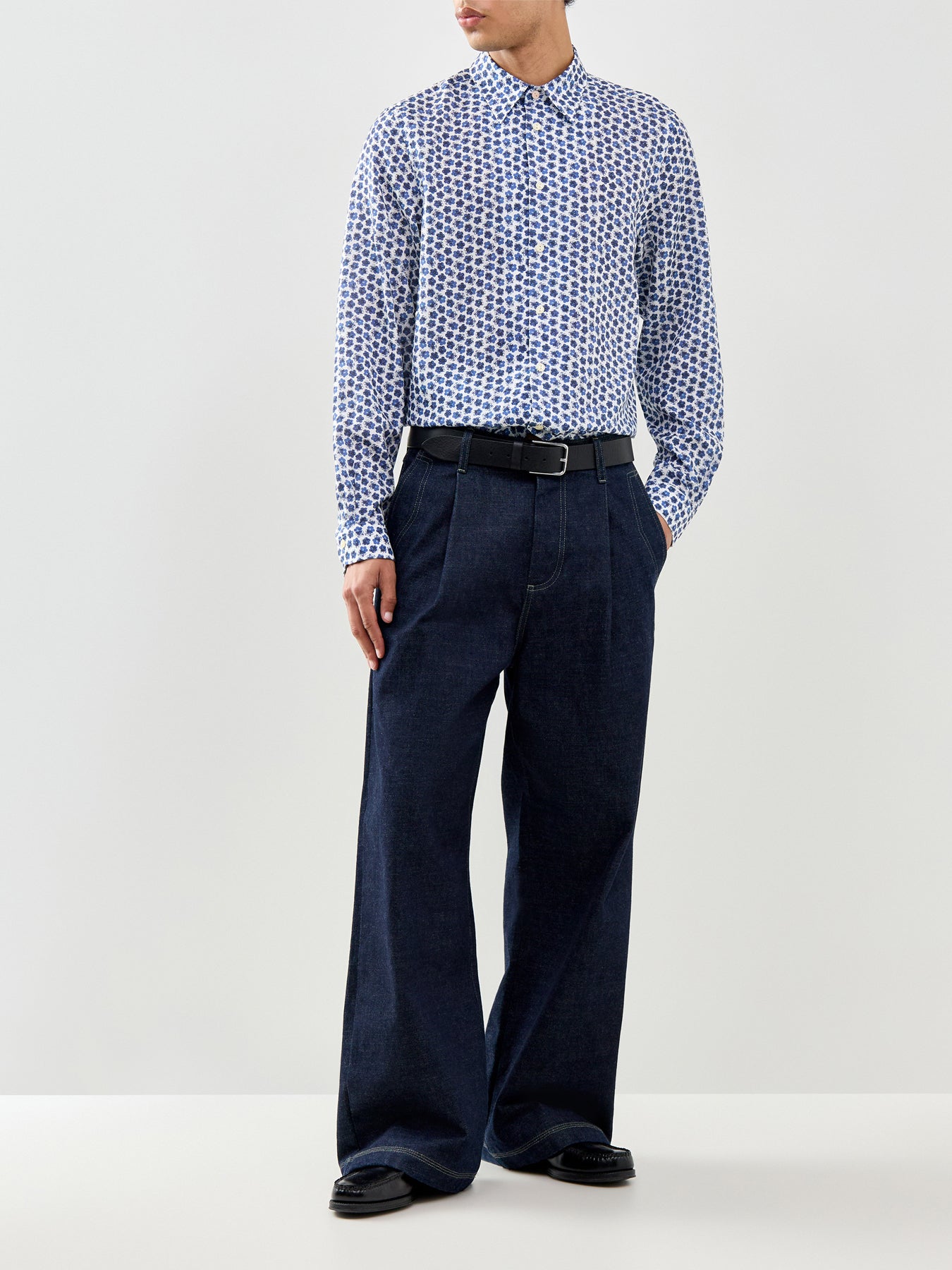 Micro Flowers Shirt Blue