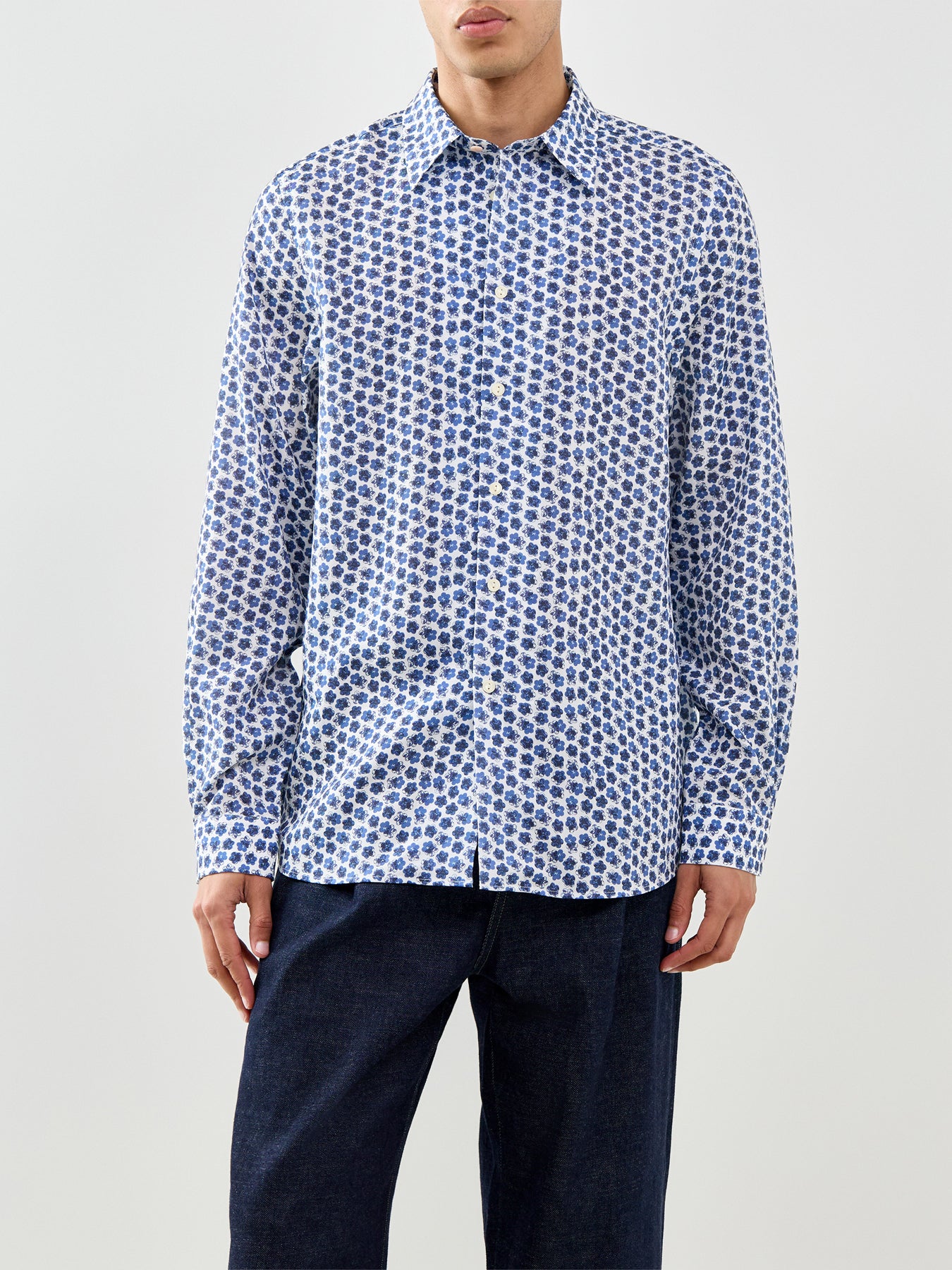Micro Flowers Shirt Blue