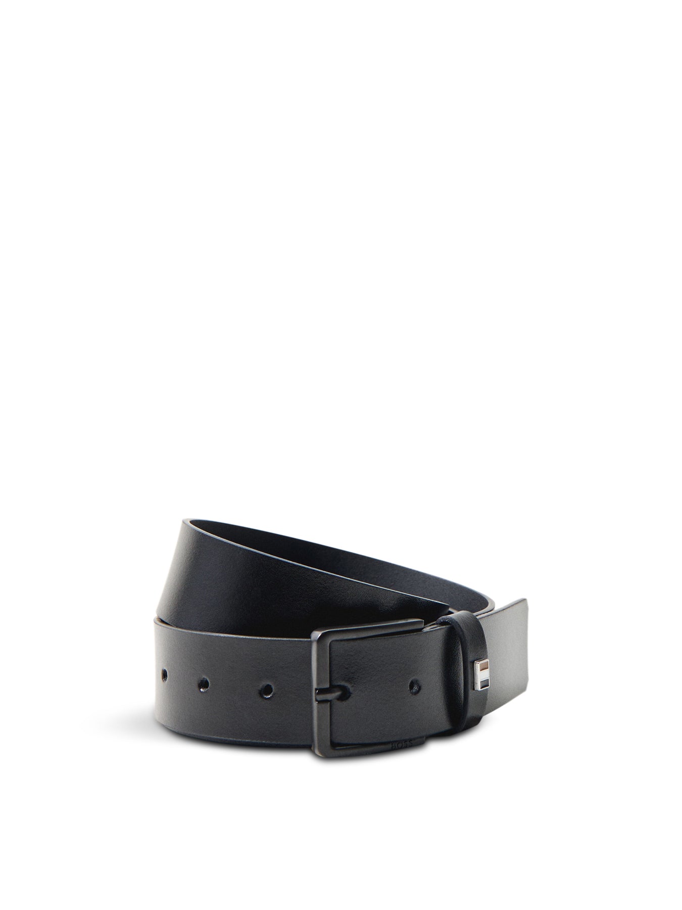 B Flag Leather Belt Black