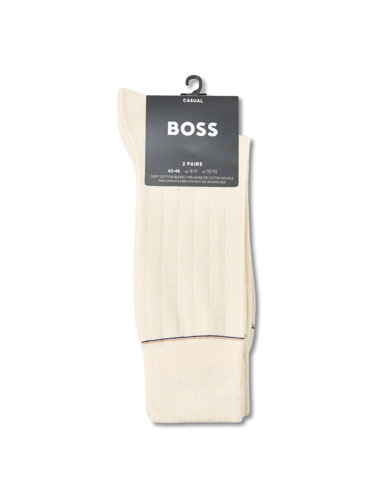 Light Rib Crew Socks Two Pack Cream