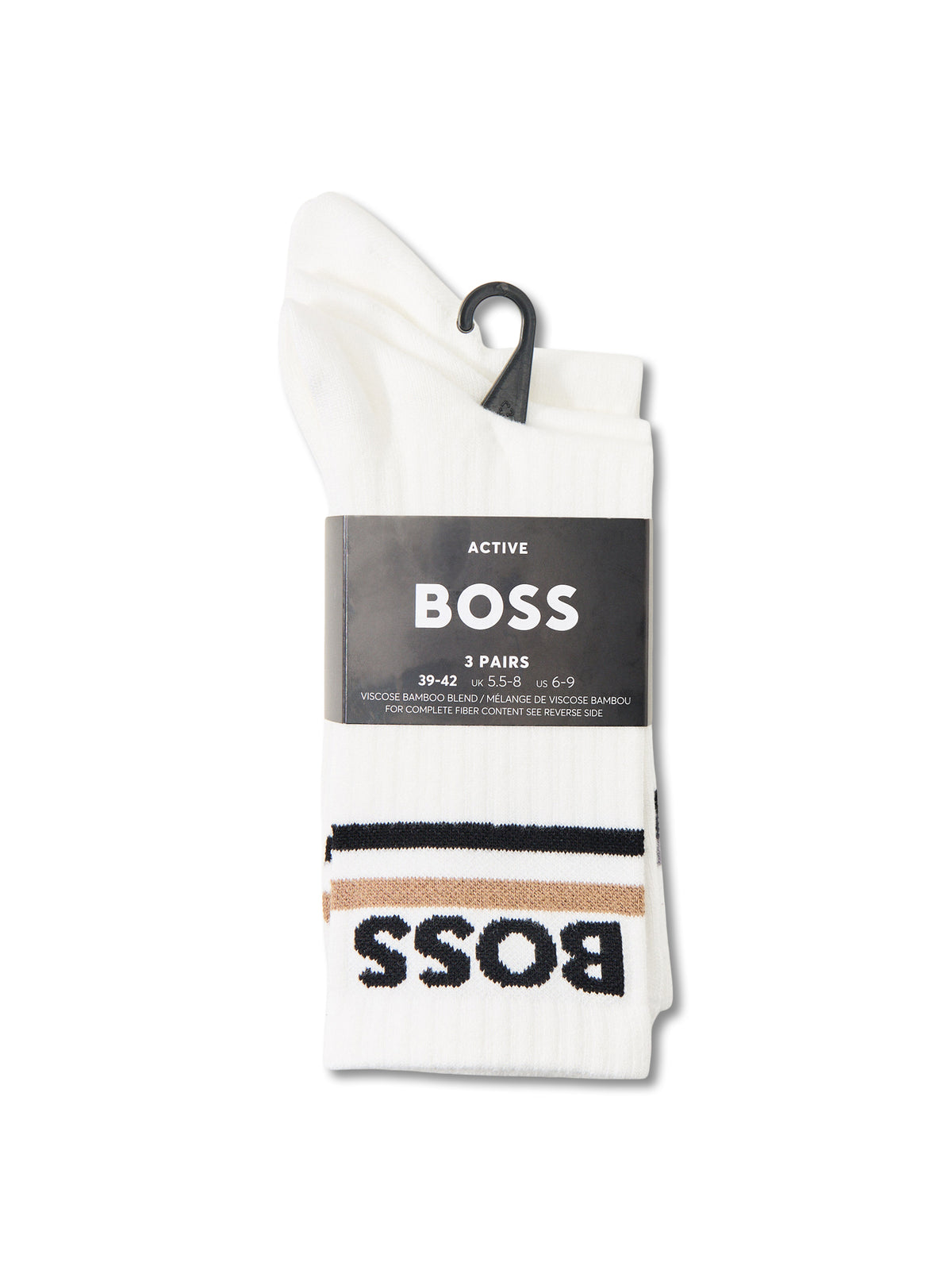 Piquet Stripe Sport Socks Three Pack White
