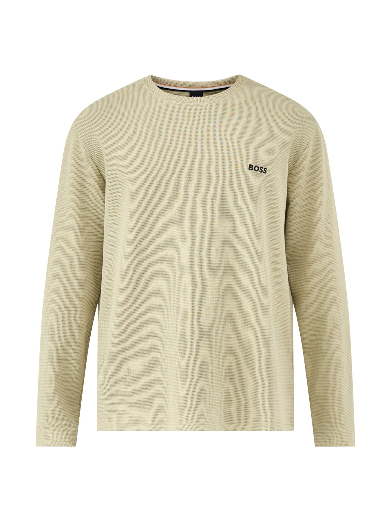 Waffle Long Sleeve Lounge Top Green