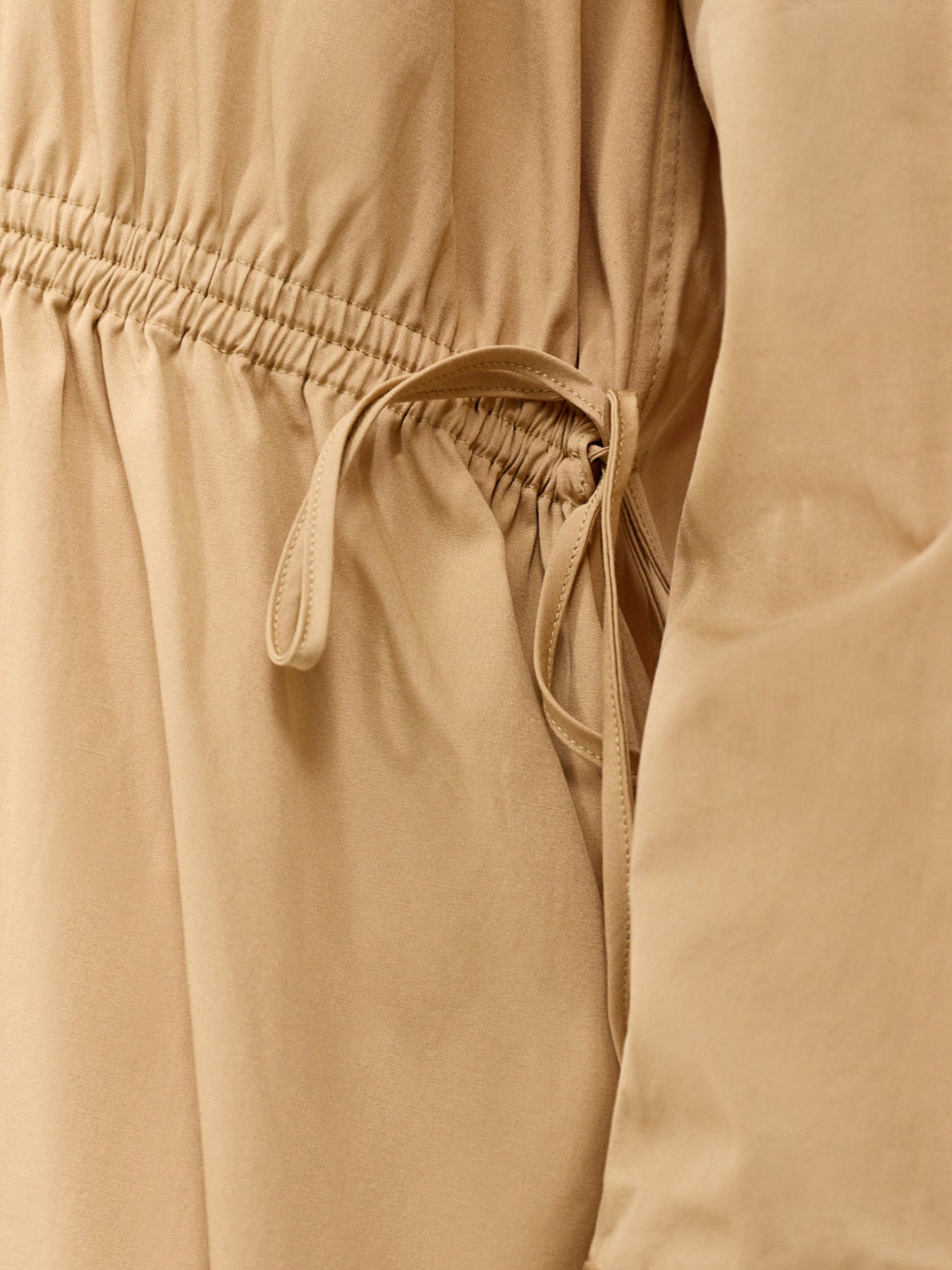 Mini Long Sleeve Shirt Dress Beige