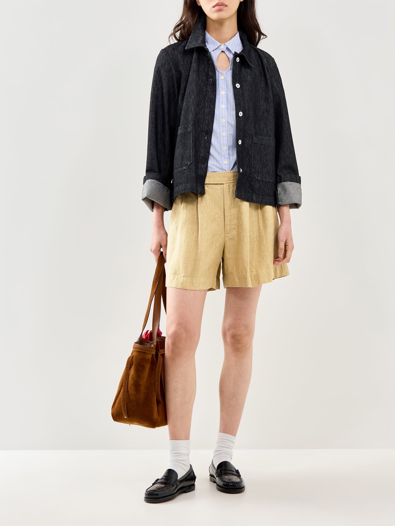 Pleated Linen Shorts