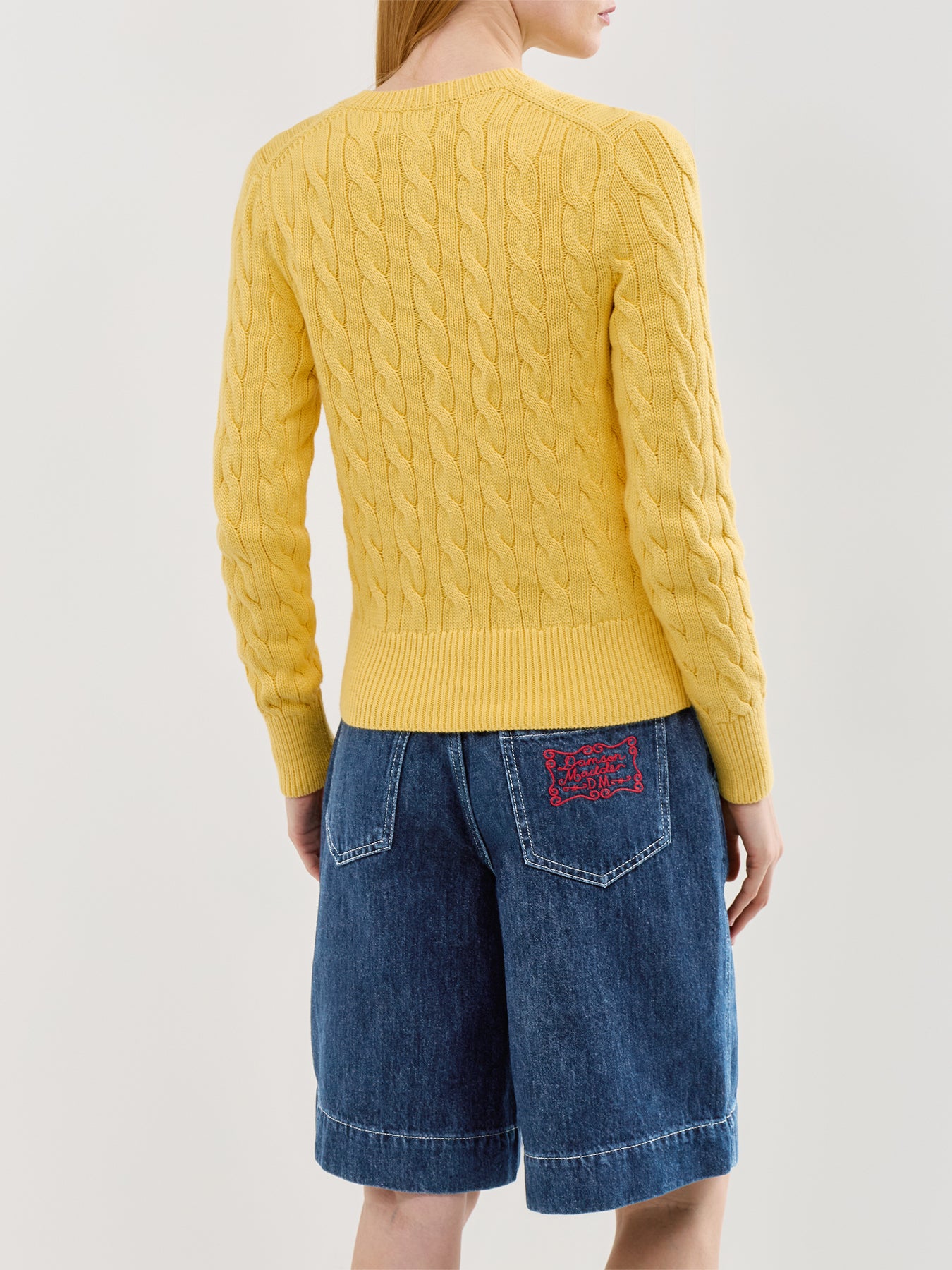 Cable Knit LS Cardigan Yellow