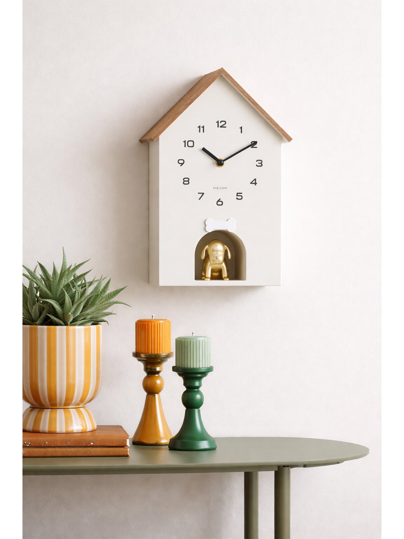 Dog House Wall Clock Grey