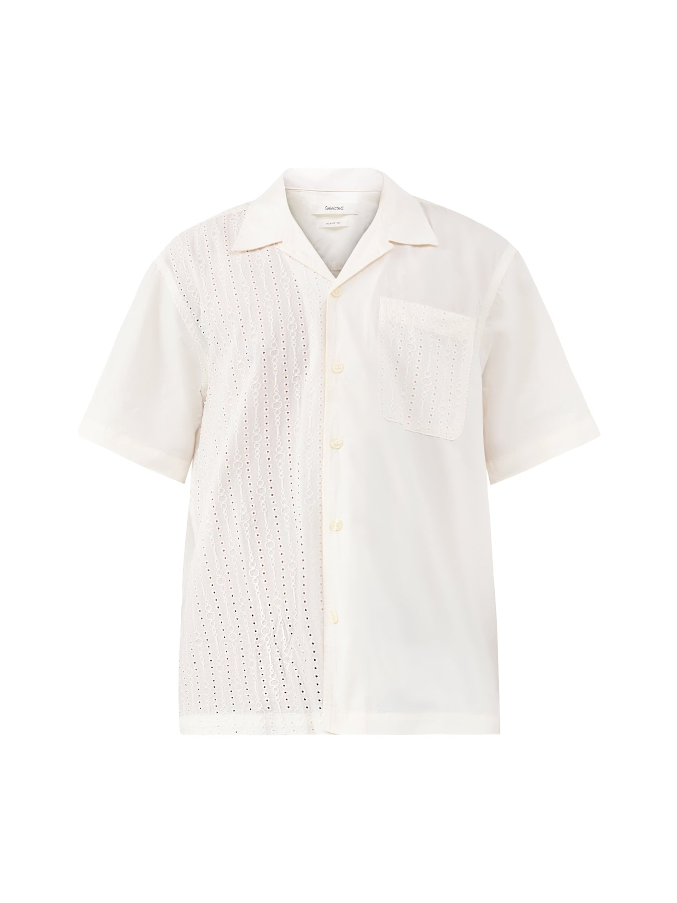 Jax Broderie Short Sleeve Shirt Cream