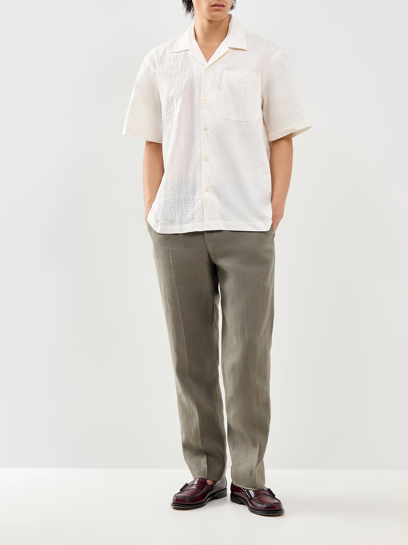 Jax Broderie Short Sleeve Shirt Cream