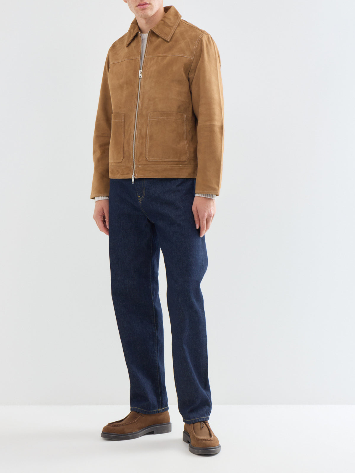Carson Goat Suede Jacket - Tan