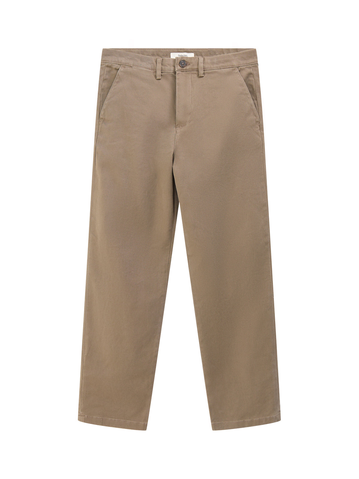 Straight Miles Twill Trousers Brown
