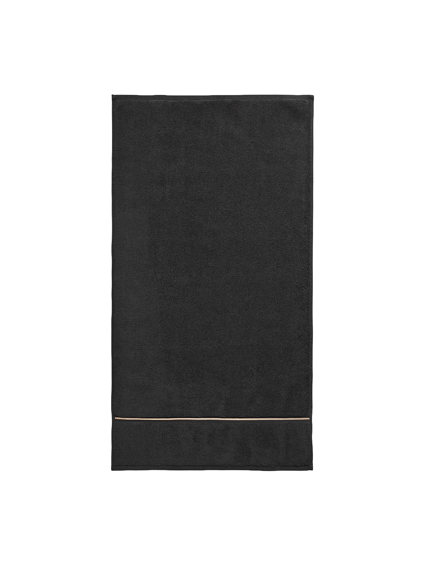 Zero Twist Satin Stitch Cotton Bath Towel Black