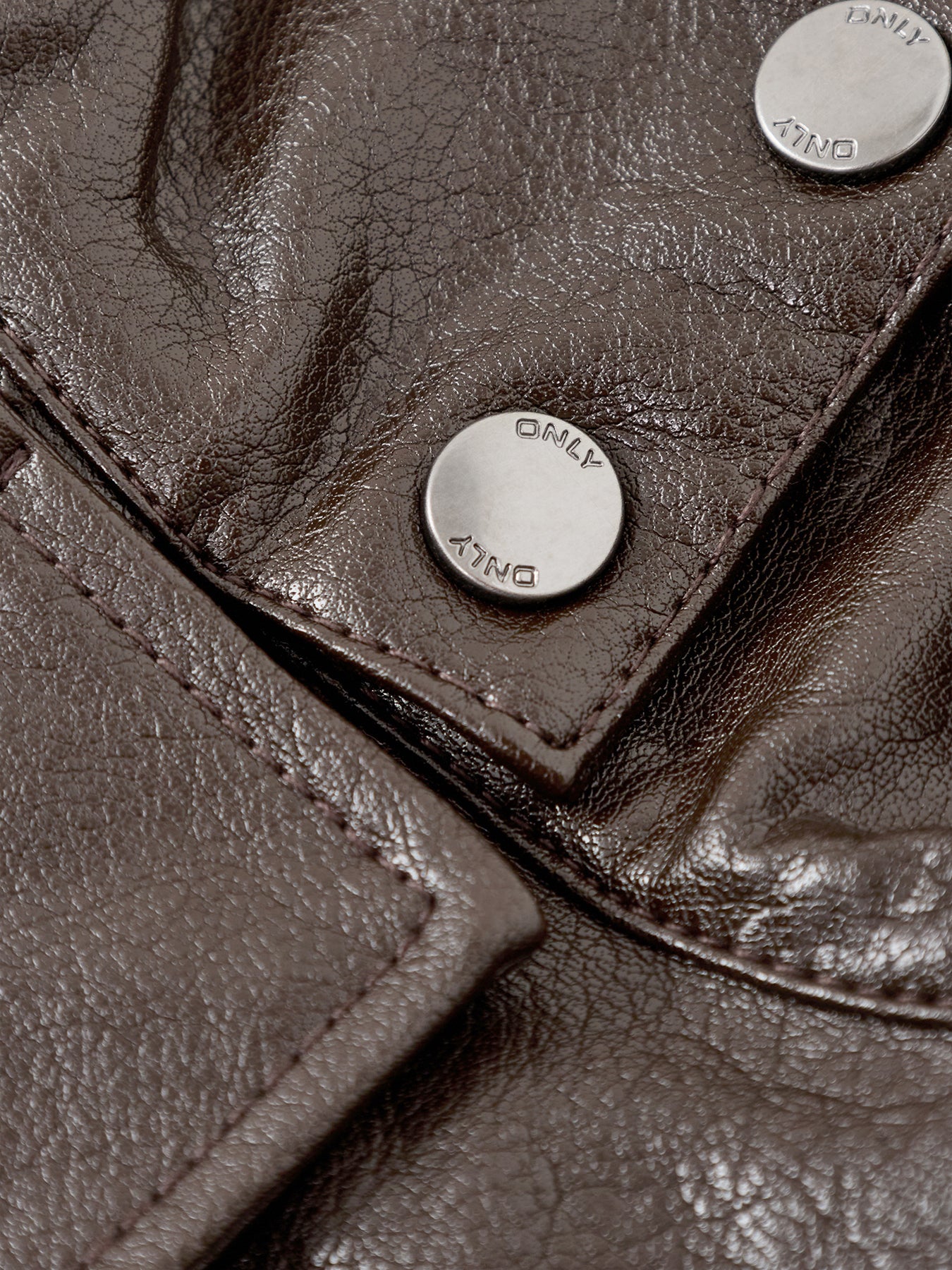 Julia Faux Leather Oversized Bomber Jacket Brown