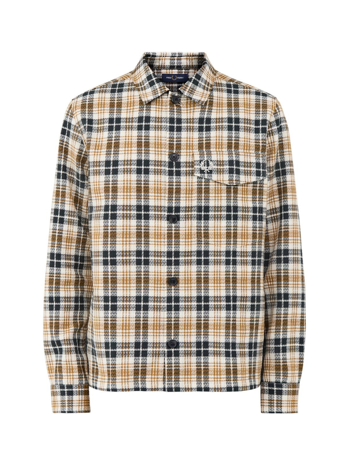 Textured Check Cotton Overshirt