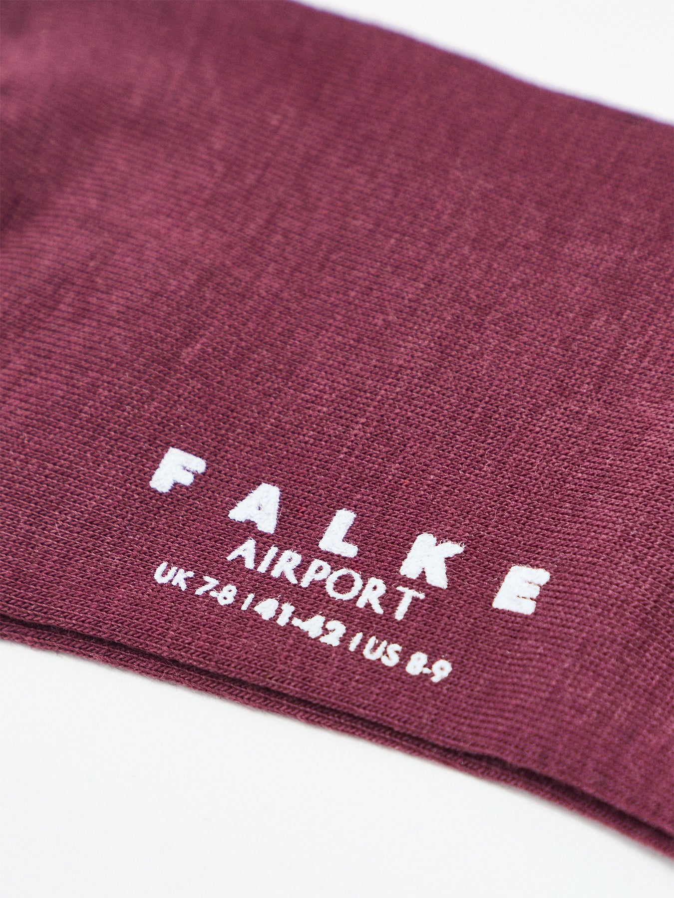 Airport Wool Crew Socks Burgundy