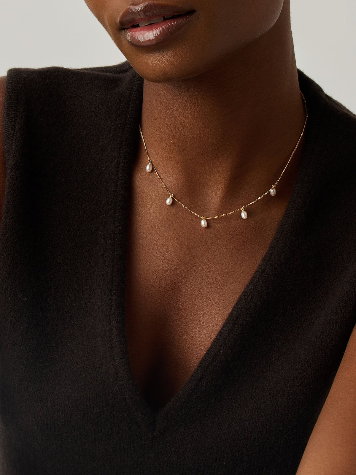 18ct Recycled Gold Vermeil Pearl Baya Baroque Chain Choker