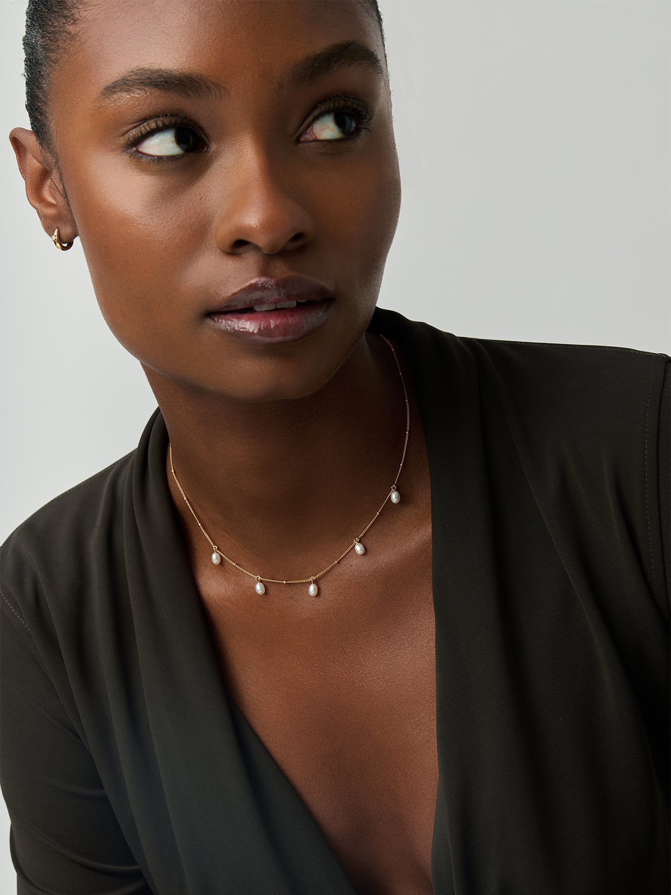 Pearl Baya Baroque Chain Choker Gold