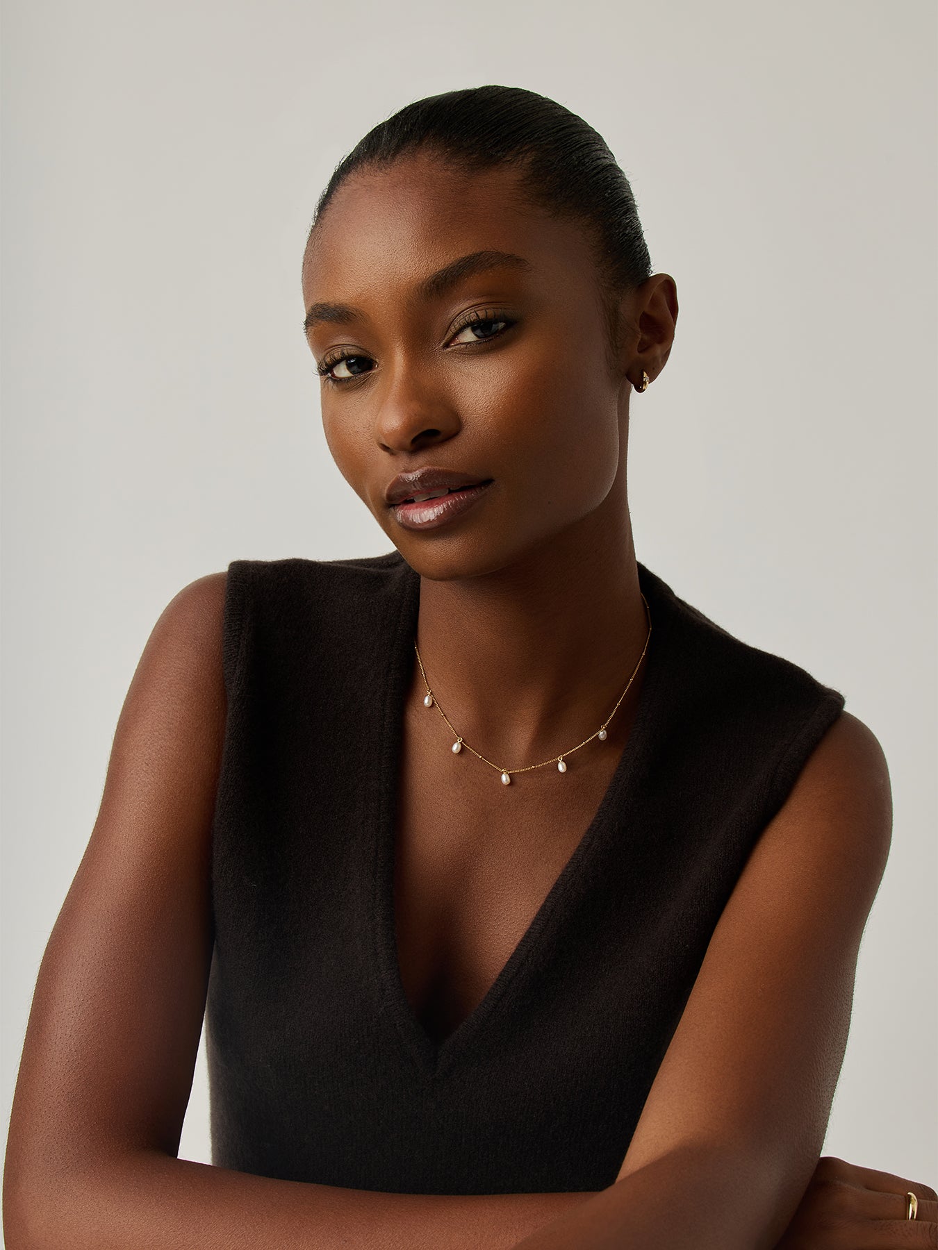 Pearl Baya Baroque Chain Choker Gold