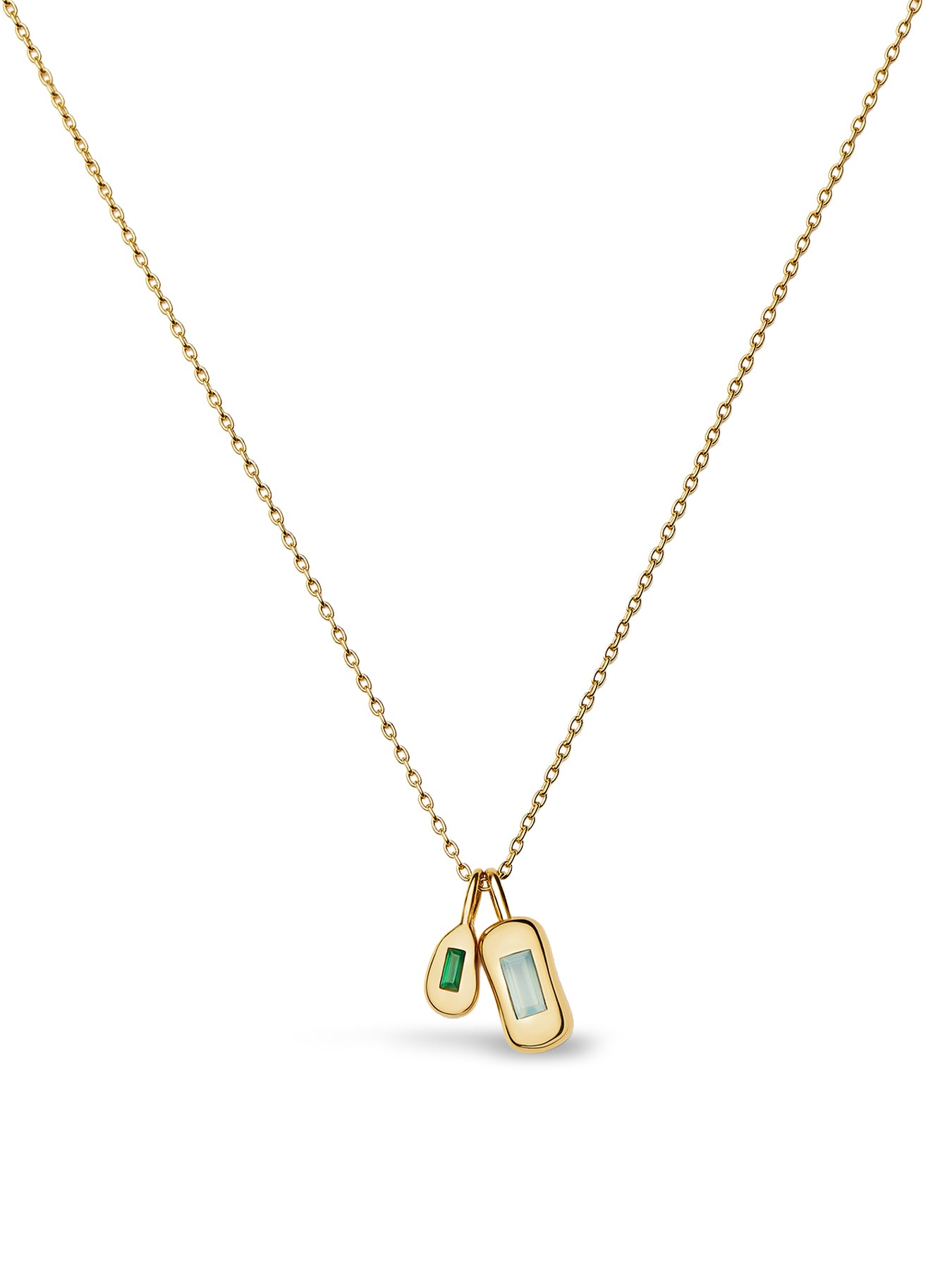 Molten Gemstone Pendant Necklace Gold