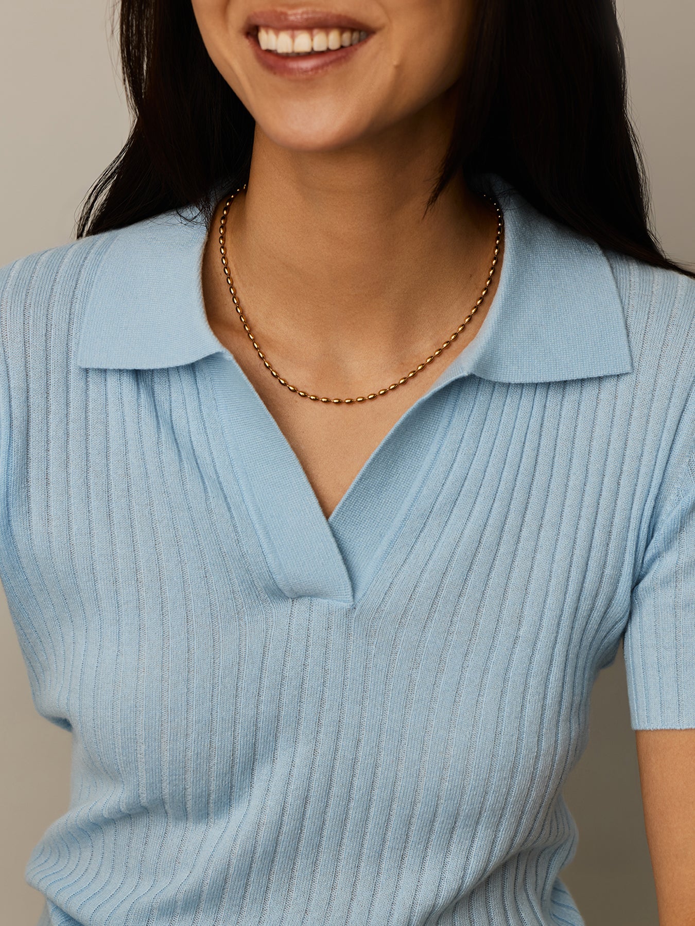 Molten Olive Chain Necklace Gold