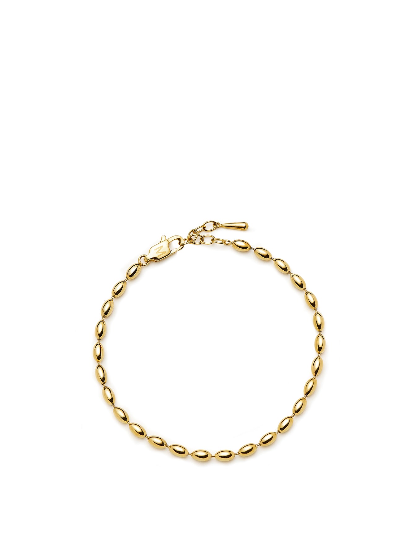 Molten Olive Chain Bracelet Gold